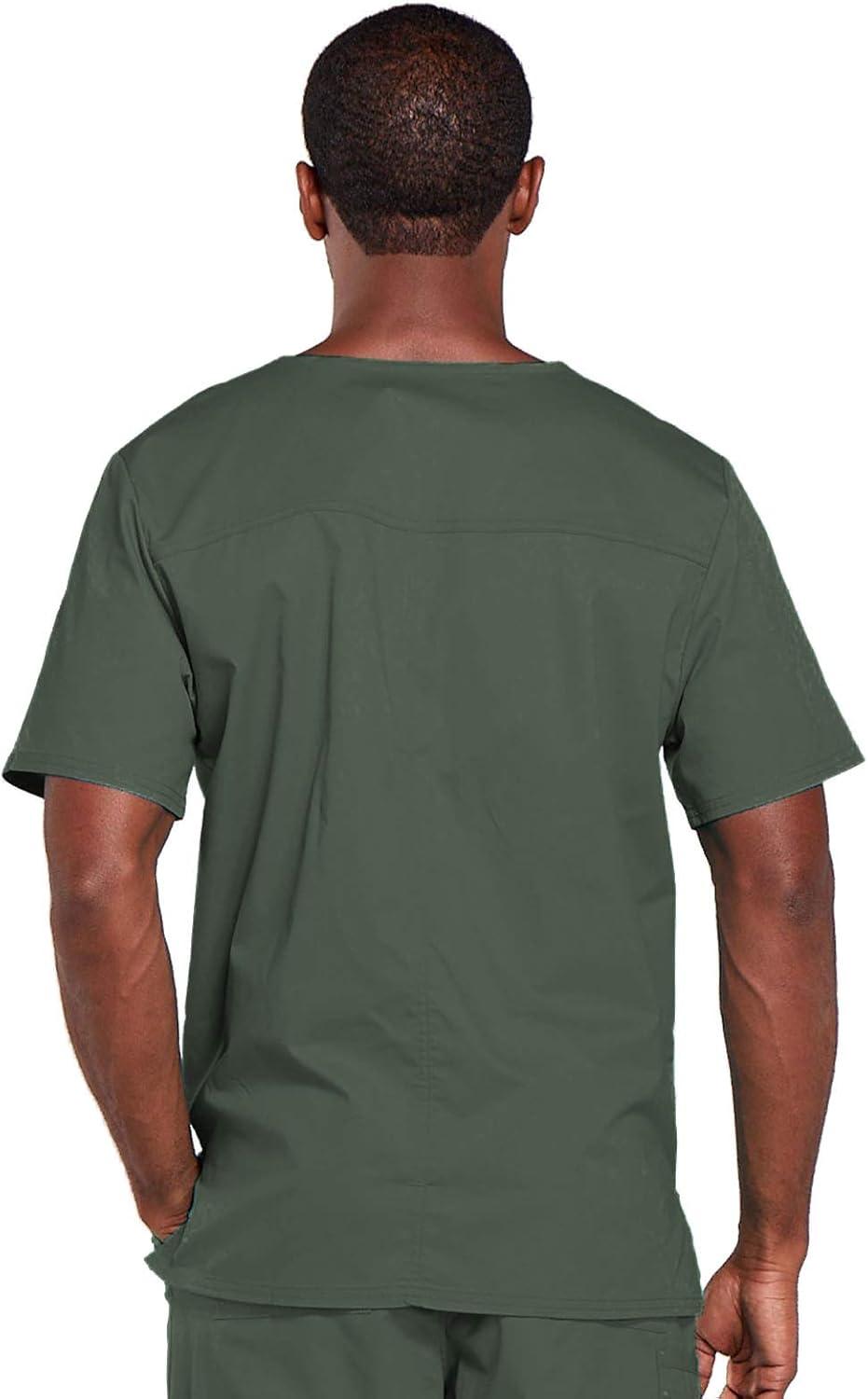 imageCherokee Scrubs for Men amp Women VNeck Scrub Top with 4 Pockets Cotton Blend Soft Stretchy Easy Care Nursing Uniform 4725Olive