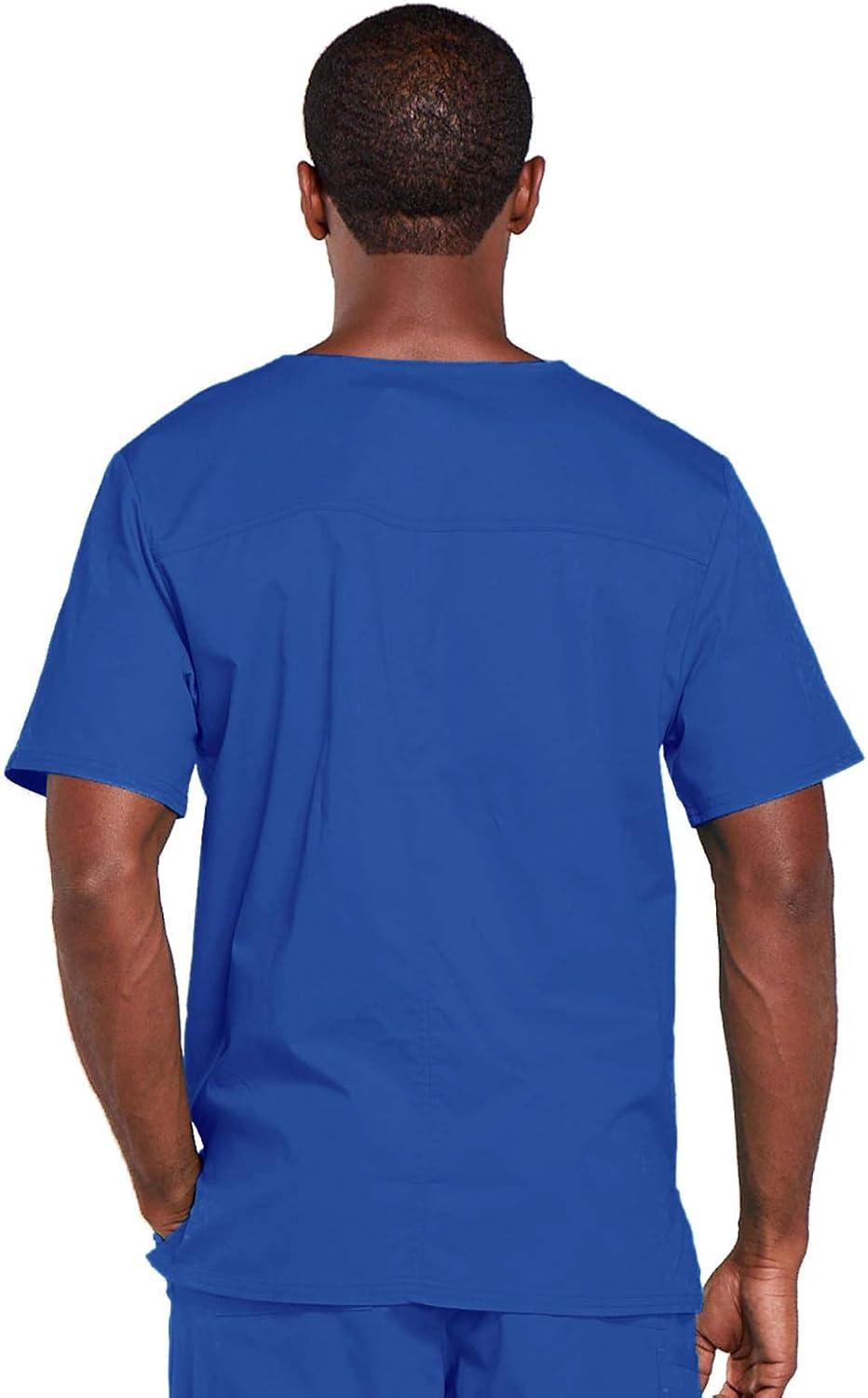 imageCherokee Scrubs for Men amp Women VNeck Scrub Top with 4 Pockets Cotton Blend Soft Stretchy Easy Care Nursing Uniform 4725Royal