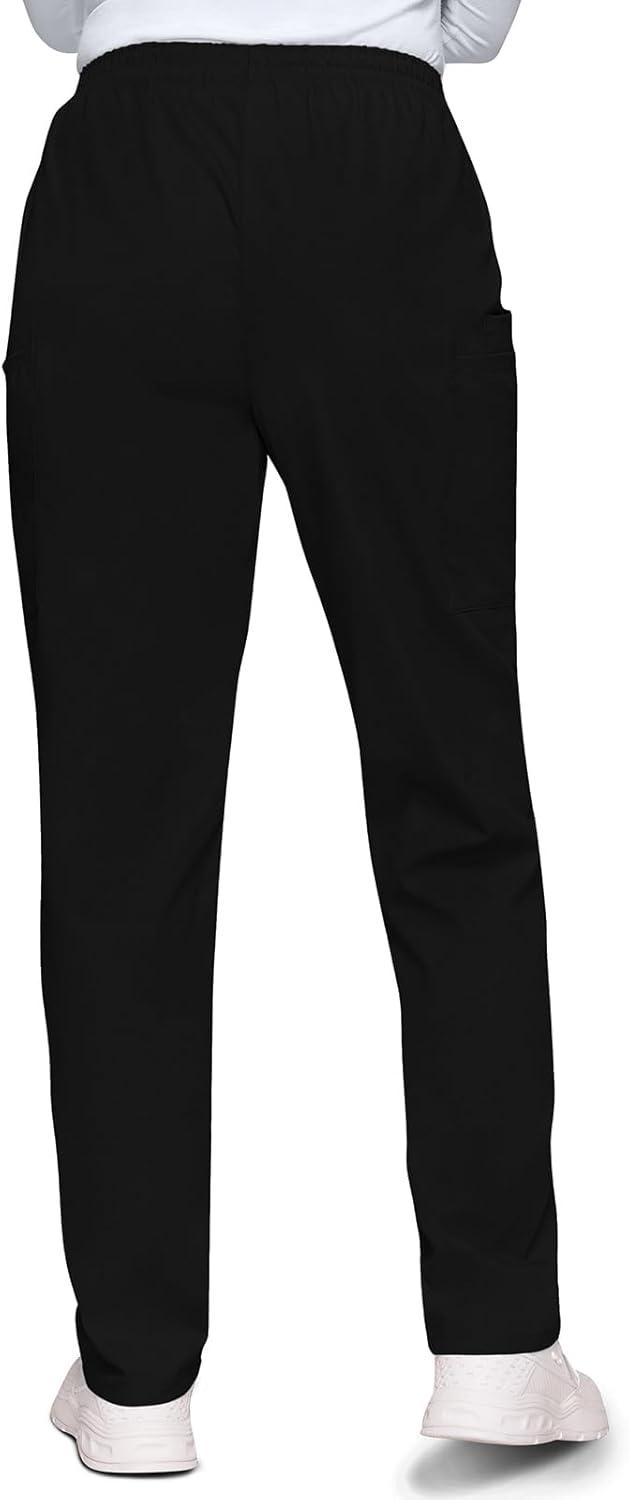 imageCherokee Scrubs for Women Cargo Pant Natural Rise Tapered PullOn Bottom with 4 Pockets Fade Resistant Fabric 4200Black