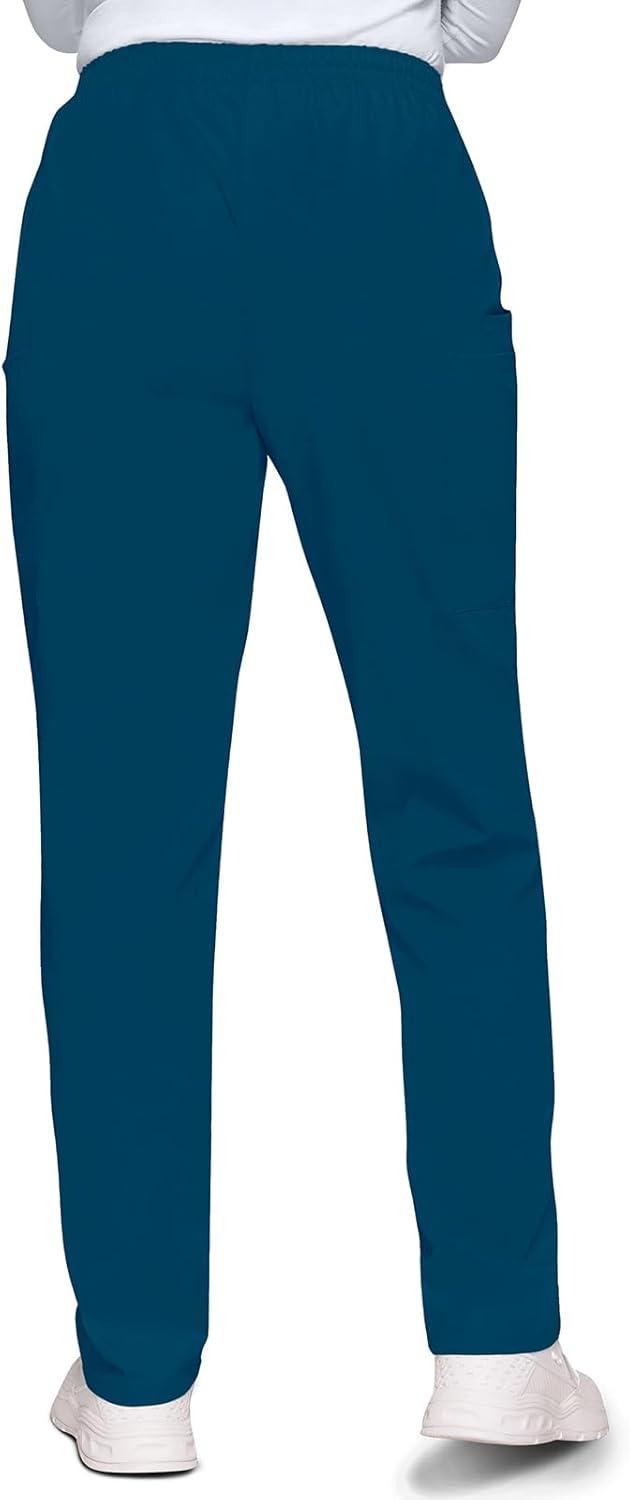 imageCherokee Scrubs for Women Cargo Pant Natural Rise Tapered PullOn Bottom with 4 Pockets Fade Resistant Fabric 4200Caribbean Blue
