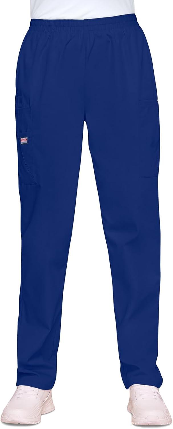 imageCherokee Scrubs for Women Cargo Pant Natural Rise Tapered PullOn Bottom with 4 Pockets Fade Resistant Fabric 4200Galaxy Blue