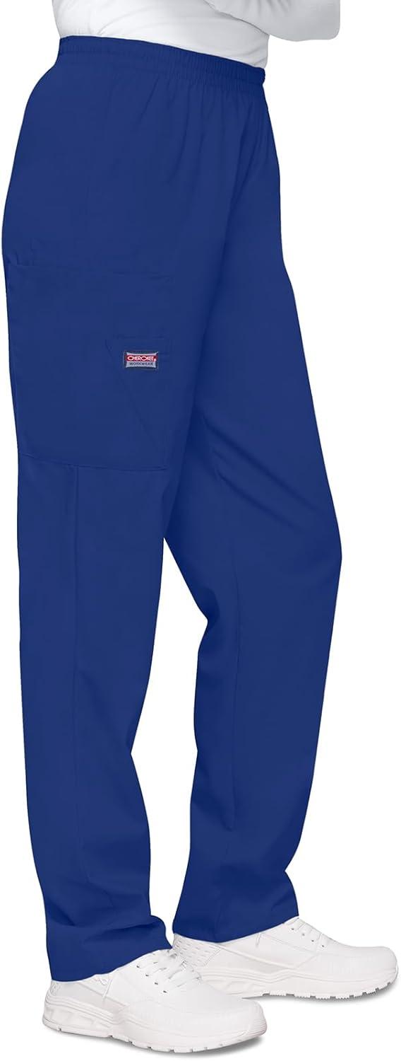 imageCherokee Scrubs for Women Cargo Pant Natural Rise Tapered PullOn Bottom with 4 Pockets Fade Resistant Fabric 4200Galaxy Blue