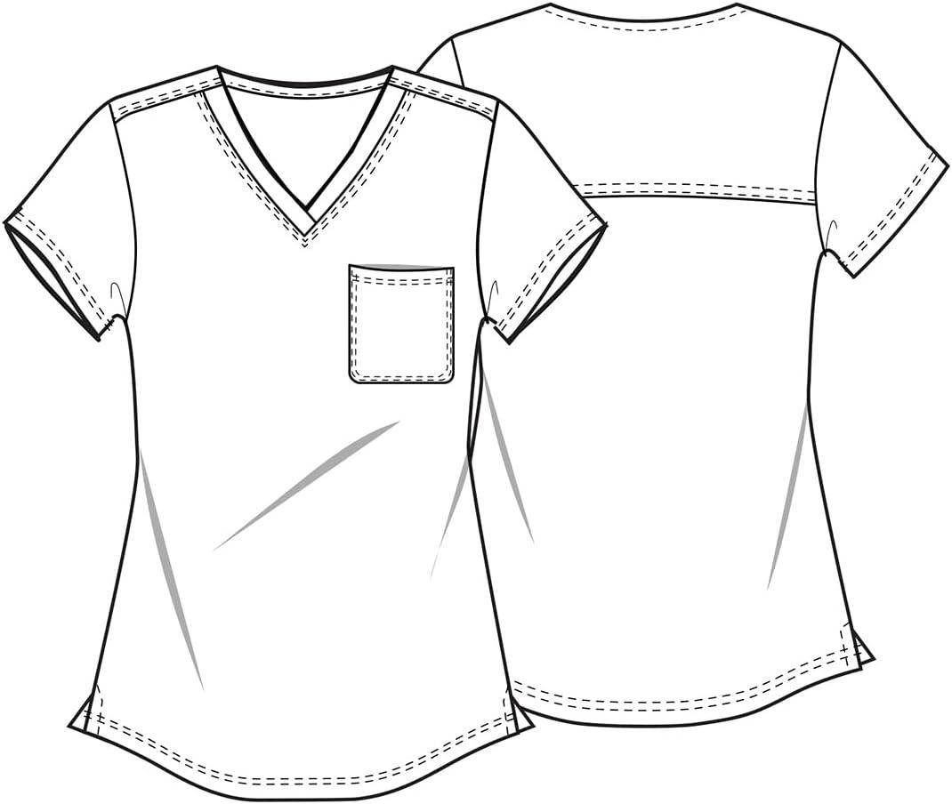 imageCherokee Scrubs for Women VNeck Printed Scrub Top Modern Classic Fit with 3 Pockets Shaping Darts amp Side Vents CK664Sweetheart Geo