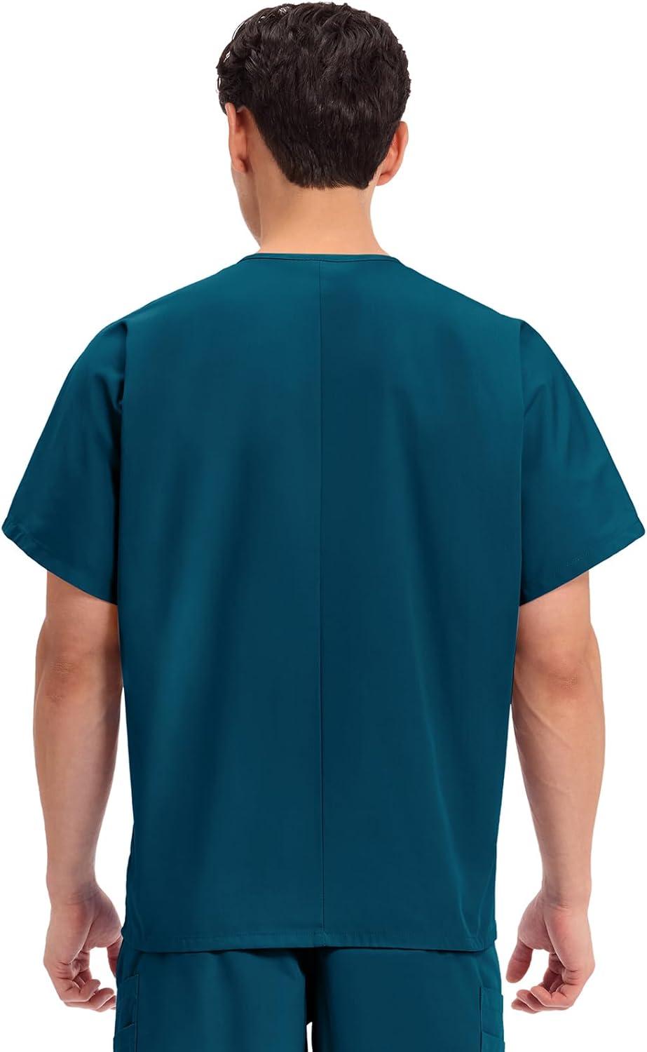 imageCherokee Scrubs for Women and Men Unisex VNeck Tunic Nursing Scrub Top with Chest Pocket Tuckable Durable Fabric 4777Caribbean Blue