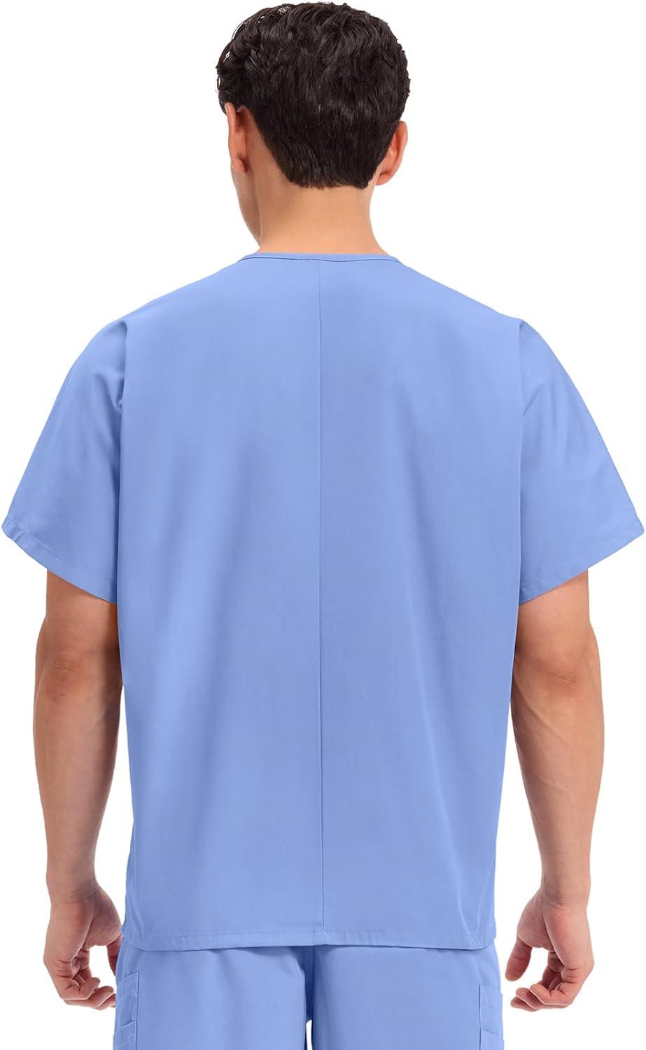 imageCherokee Scrubs for Women and Men Unisex VNeck Tunic Nursing Scrub Top with Chest Pocket Tuckable Durable Fabric 4777Ciel
