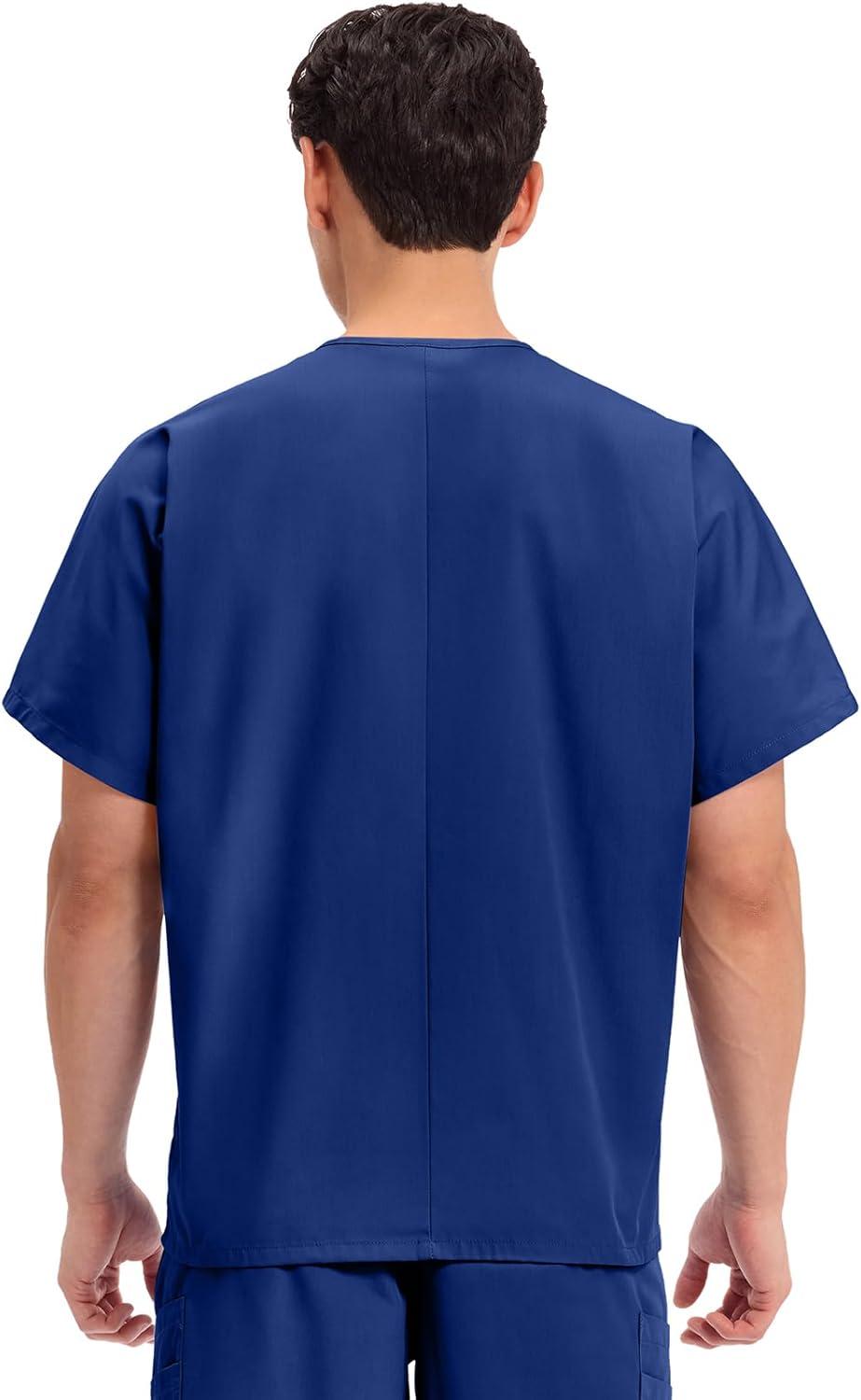 imageCherokee Scrubs for Women and Men Unisex VNeck Tunic Nursing Scrub Top with Chest Pocket Tuckable Durable Fabric 4777Galaxy Blue