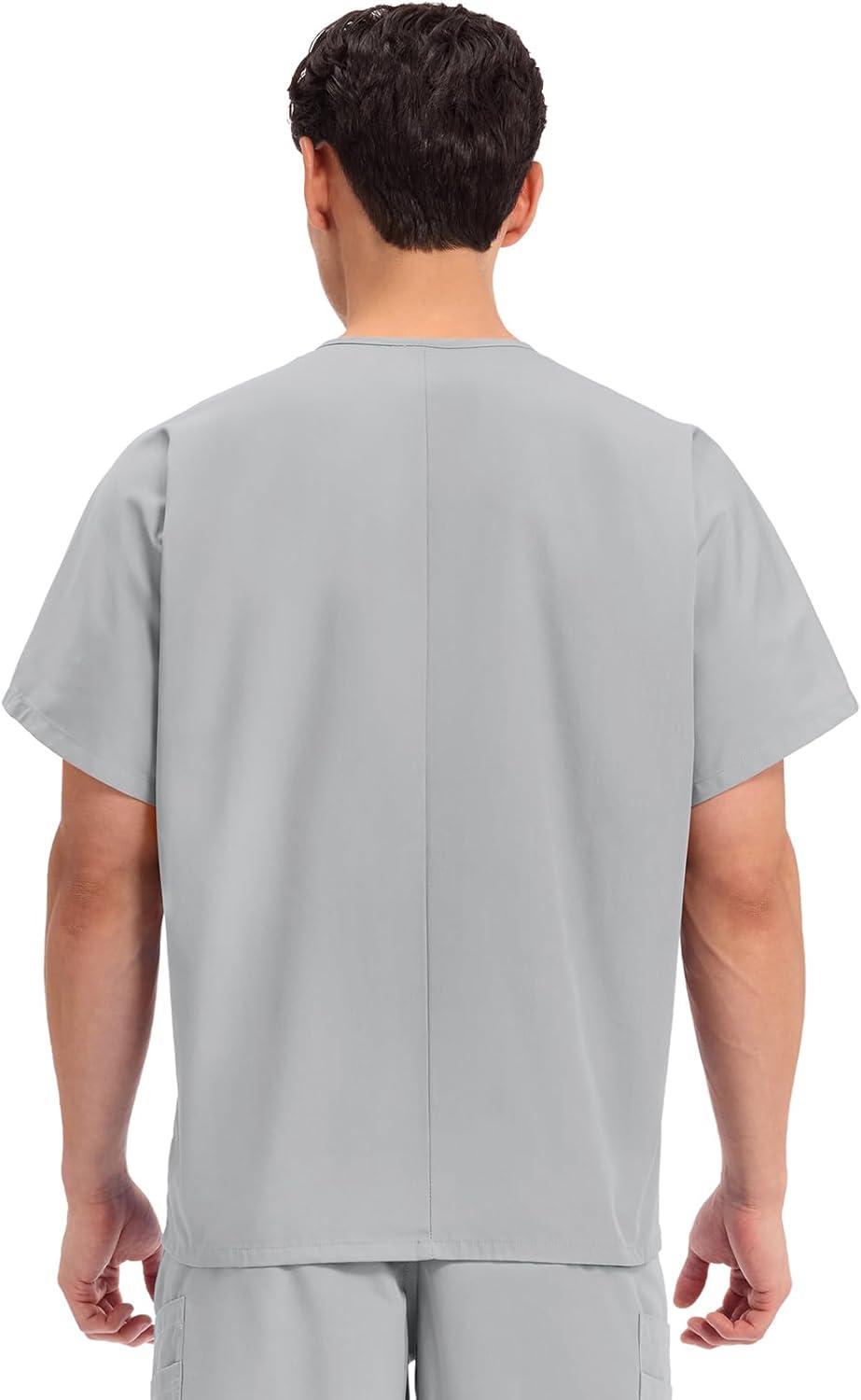 imageCherokee Scrubs for Women and Men Unisex VNeck Tunic Nursing Scrub Top with Chest Pocket Tuckable Durable Fabric 4777Grey