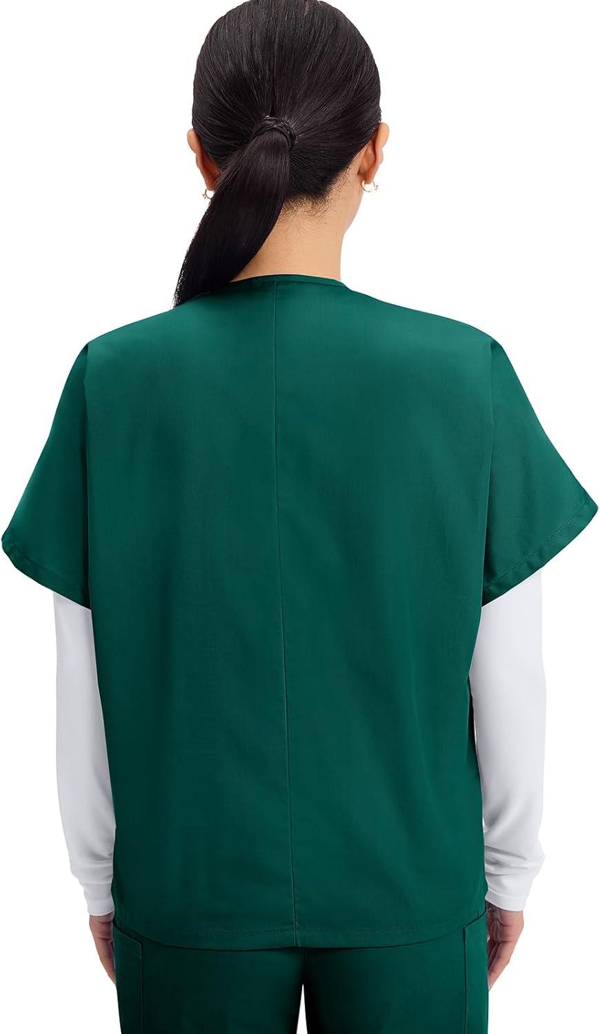 imageCherokee Scrubs for Women and Men Unisex VNeck Tunic Nursing Scrub Top with Chest Pocket Tuckable Durable Fabric 4777Hunter