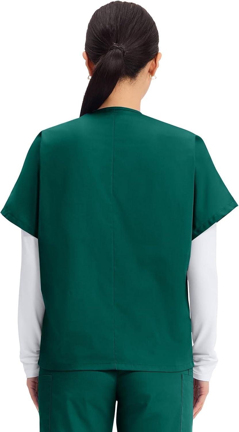 imageCherokee Scrubs for Women and Men Unisex VNeck Tunic Nursing Scrub Top with Chest Pocket Tuckable Durable Fabric 4777Hunter