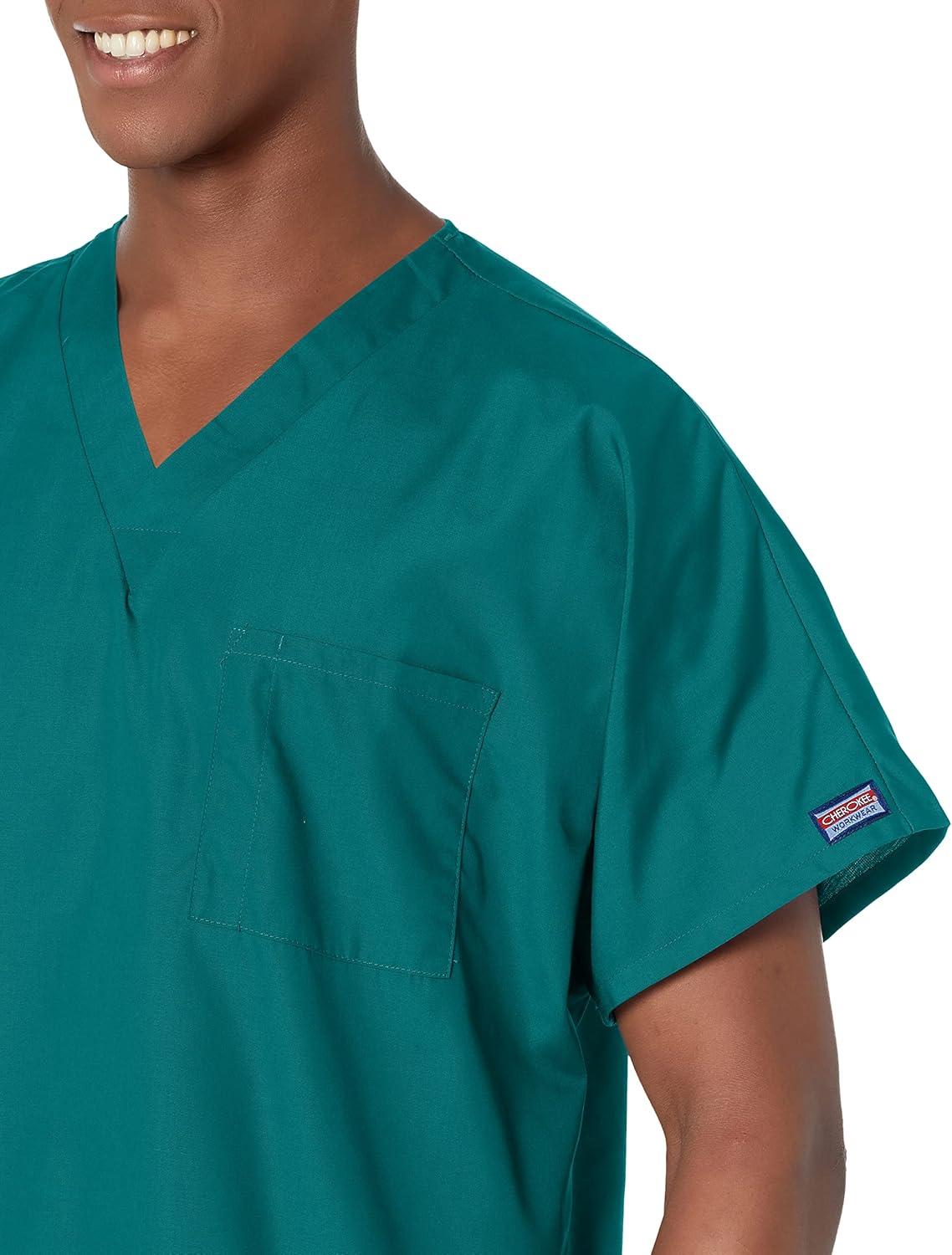 imageCherokee Scrubs for Women and Men Unisex VNeck Tunic Nursing Scrub Top with Chest Pocket Tuckable Durable Fabric 4777Hunter