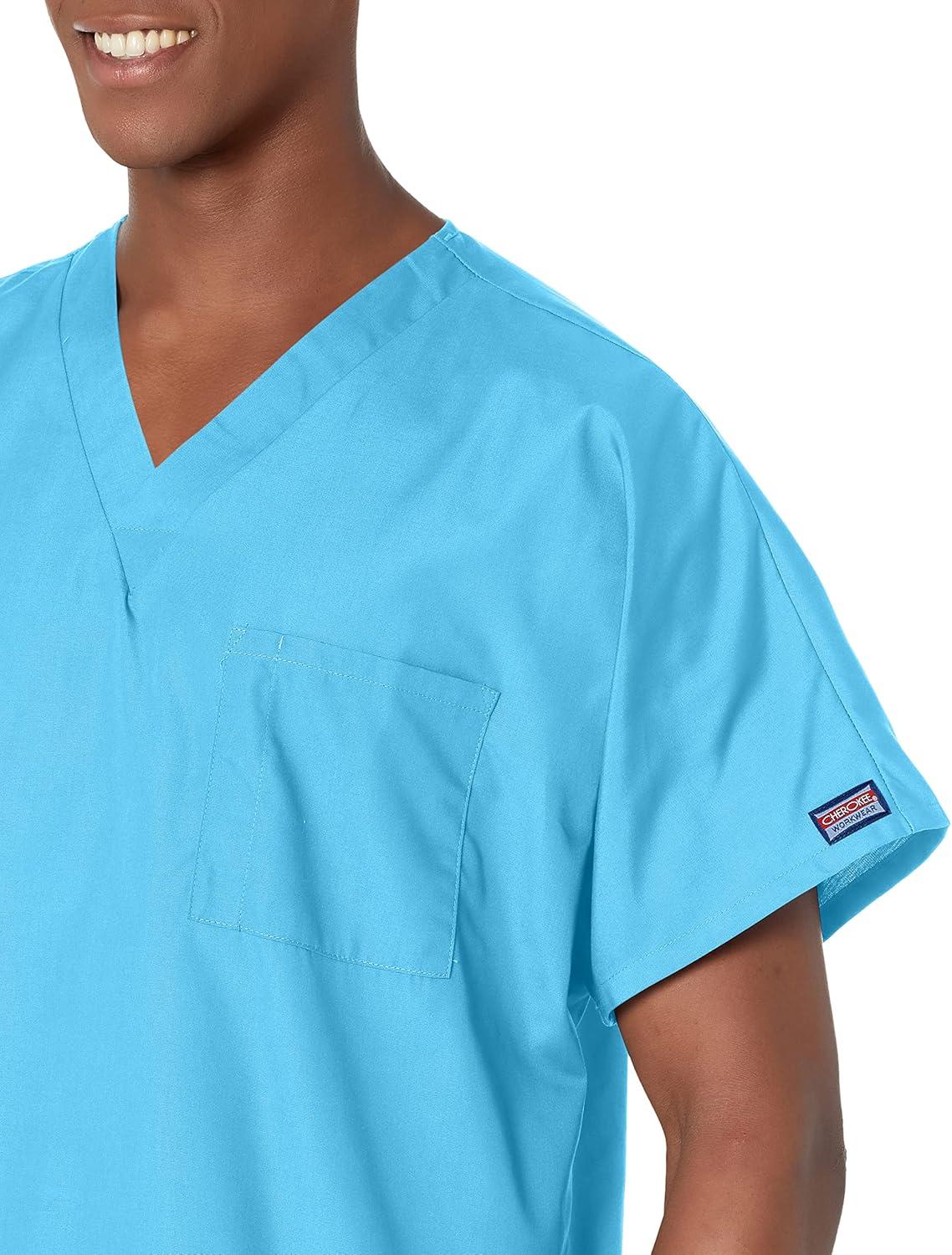 imageCherokee Scrubs for Women and Men Unisex VNeck Tunic Nursing Scrub Top with Chest Pocket Tuckable Durable Fabric 4777Maliblu