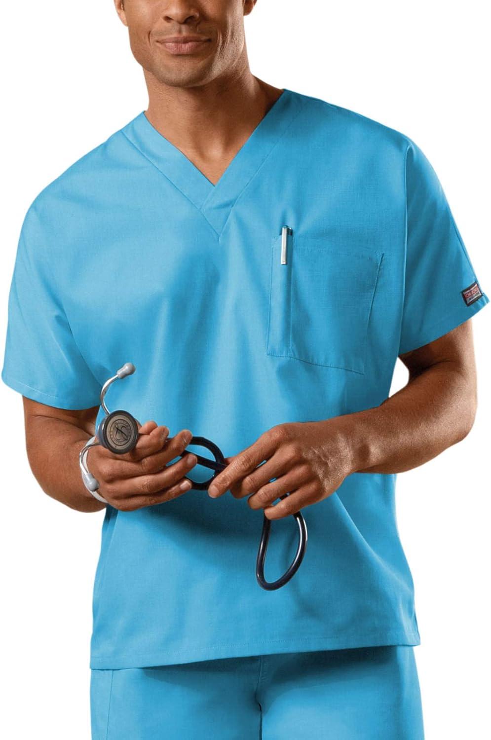 imageCherokee Scrubs for Women and Men Unisex VNeck Tunic Nursing Scrub Top with Chest Pocket Tuckable Durable Fabric 4777Maliblu