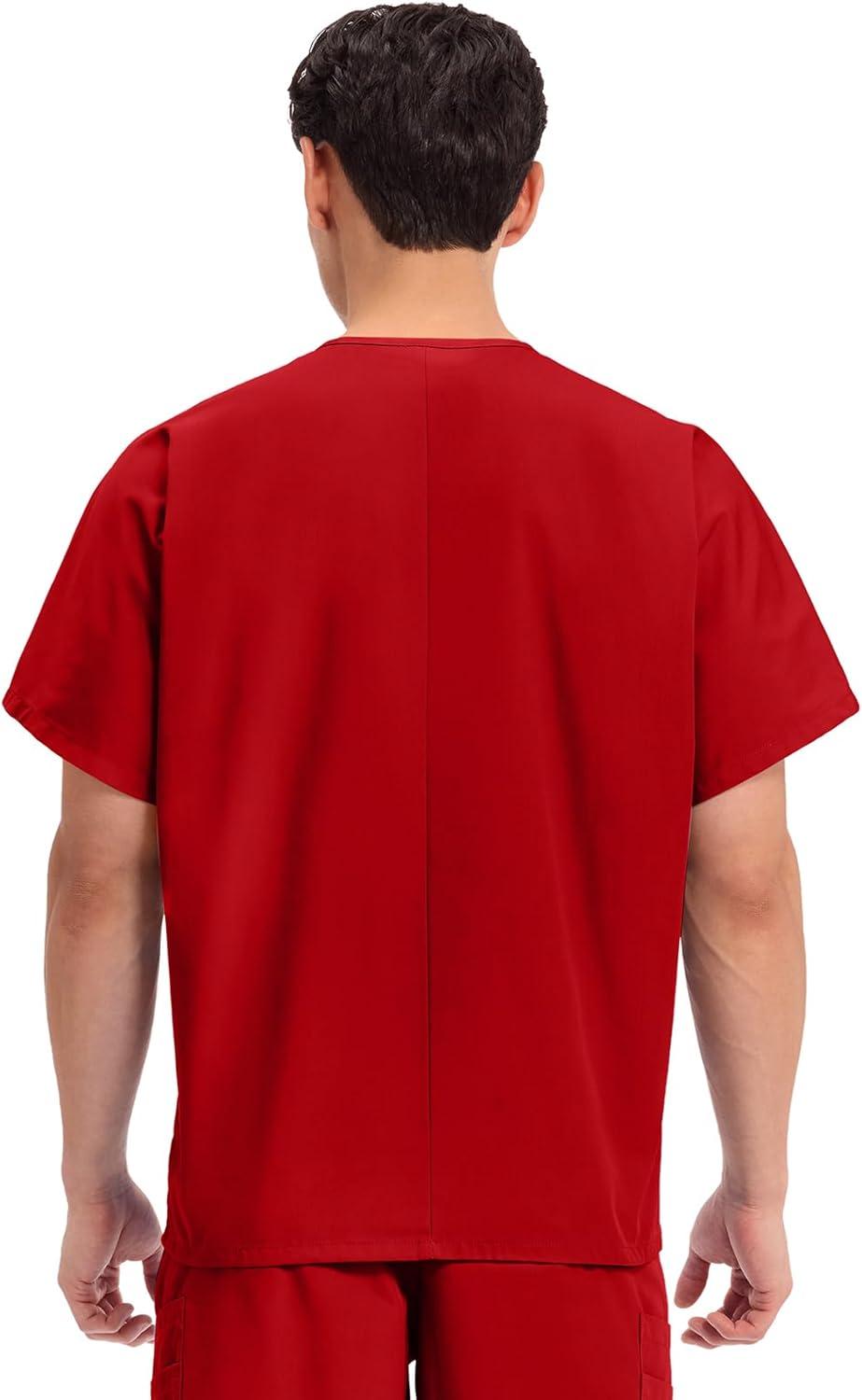 imageCherokee Scrubs for Women and Men Unisex VNeck Tunic Nursing Scrub Top with Chest Pocket Tuckable Durable Fabric 4777Red