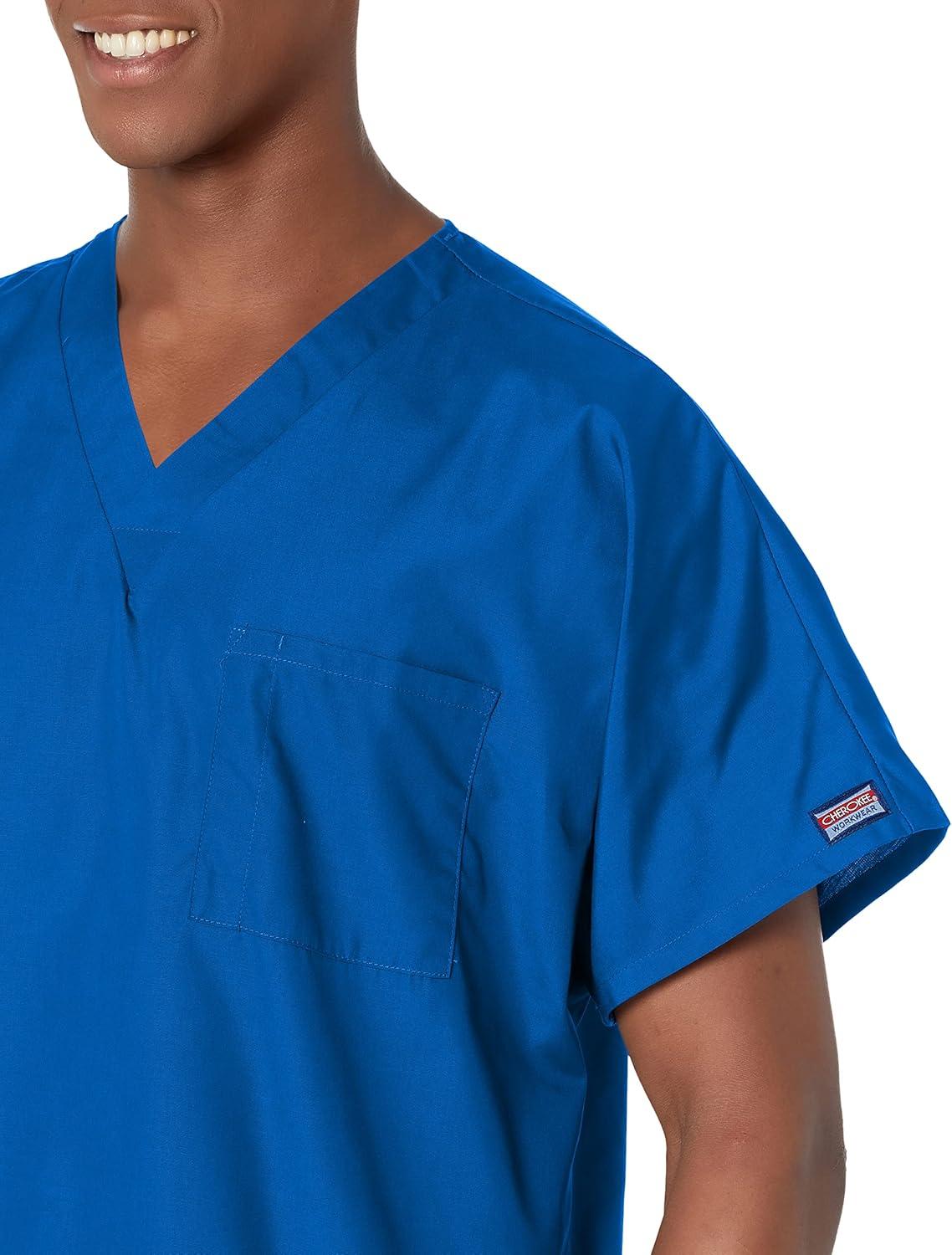 imageCherokee Scrubs for Women and Men Unisex VNeck Tunic Nursing Scrub Top with Chest Pocket Tuckable Durable Fabric 4777Royal