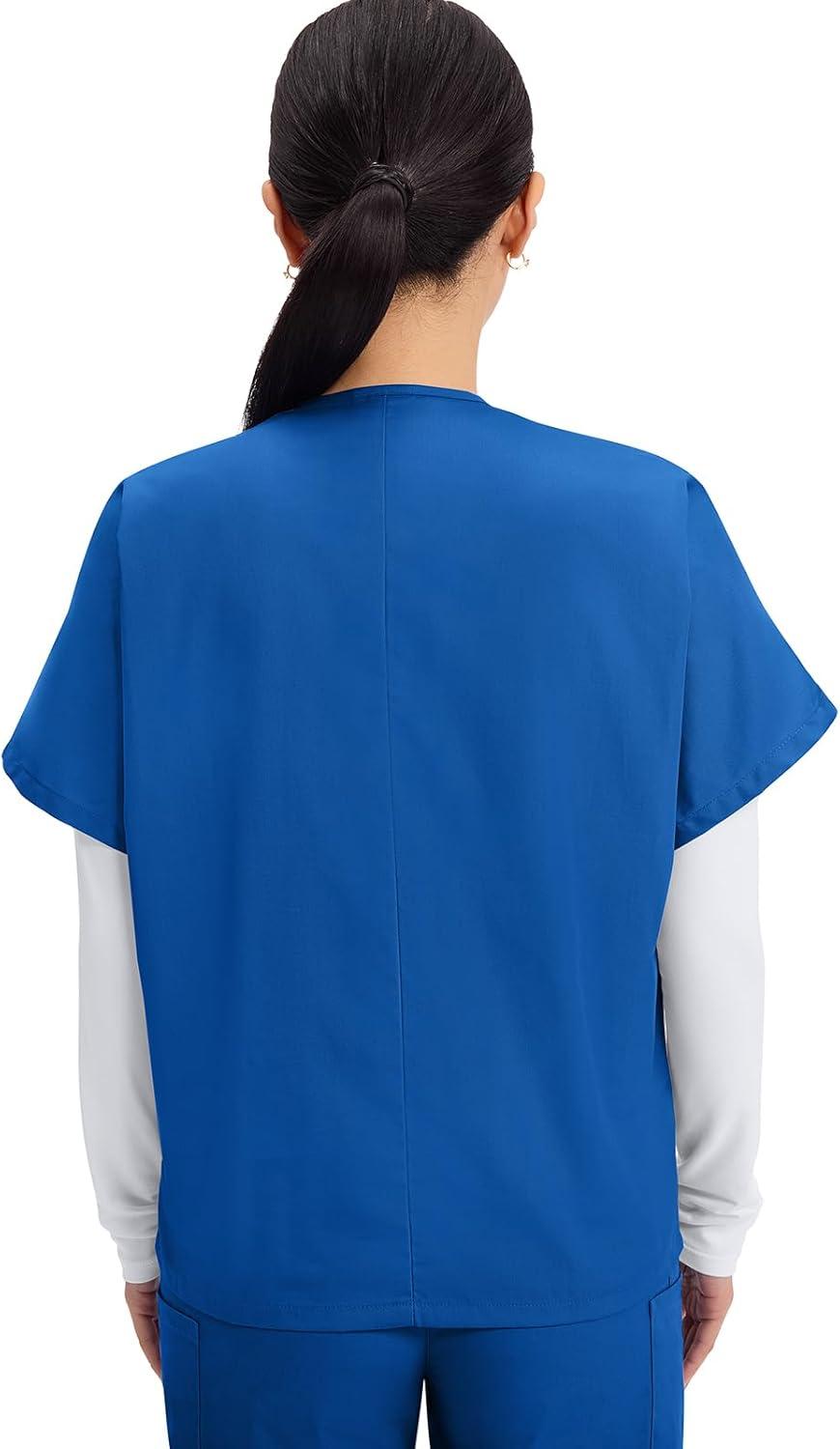 imageCherokee Scrubs for Women and Men Unisex VNeck Tunic Nursing Scrub Top with Chest Pocket Tuckable Durable Fabric 4777Royal