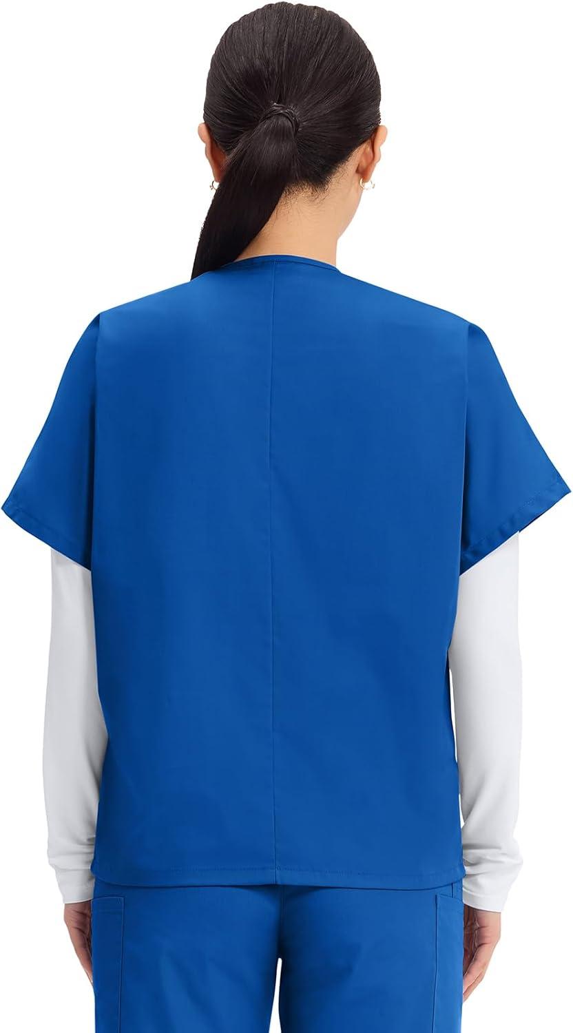 imageCherokee Scrubs for Women and Men Unisex VNeck Tunic Nursing Scrub Top with Chest Pocket Tuckable Durable Fabric 4777Royal