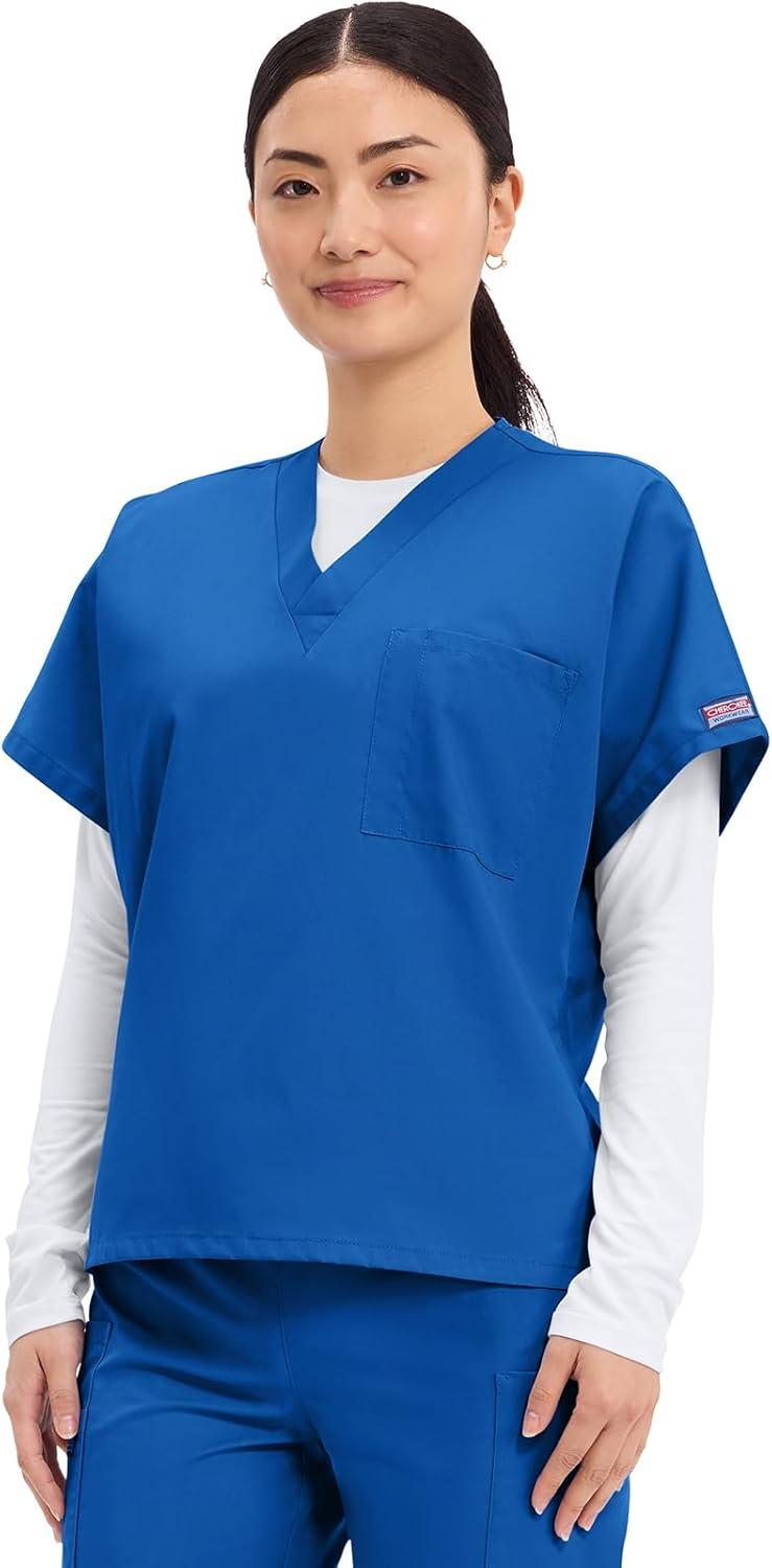 imageCherokee Scrubs for Women and Men Unisex VNeck Tunic Nursing Scrub Top with Chest Pocket Tuckable Durable Fabric 4777Royal