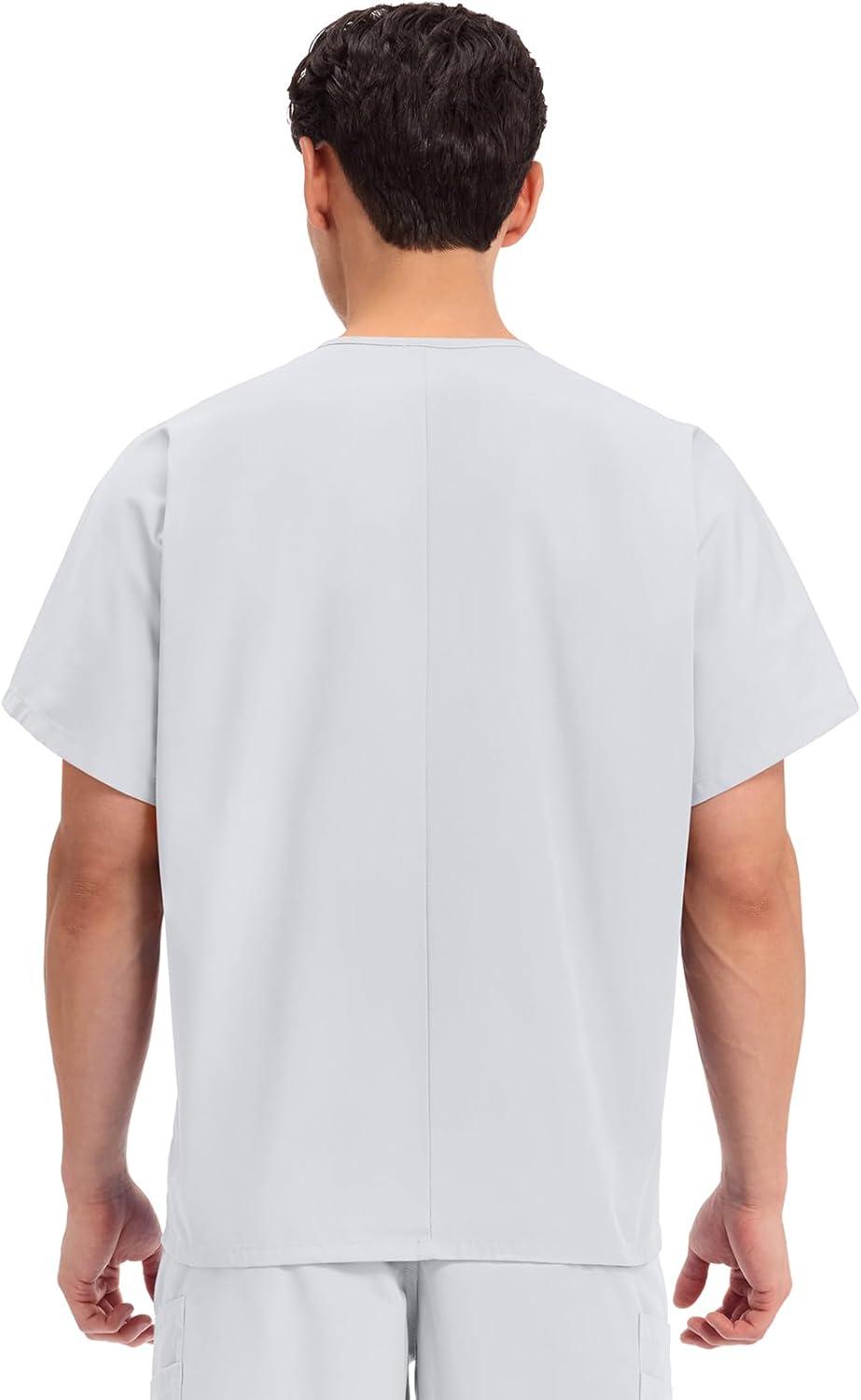imageCherokee Scrubs for Women and Men Unisex VNeck Tunic Nursing Scrub Top with Chest Pocket Tuckable Durable Fabric 4777White