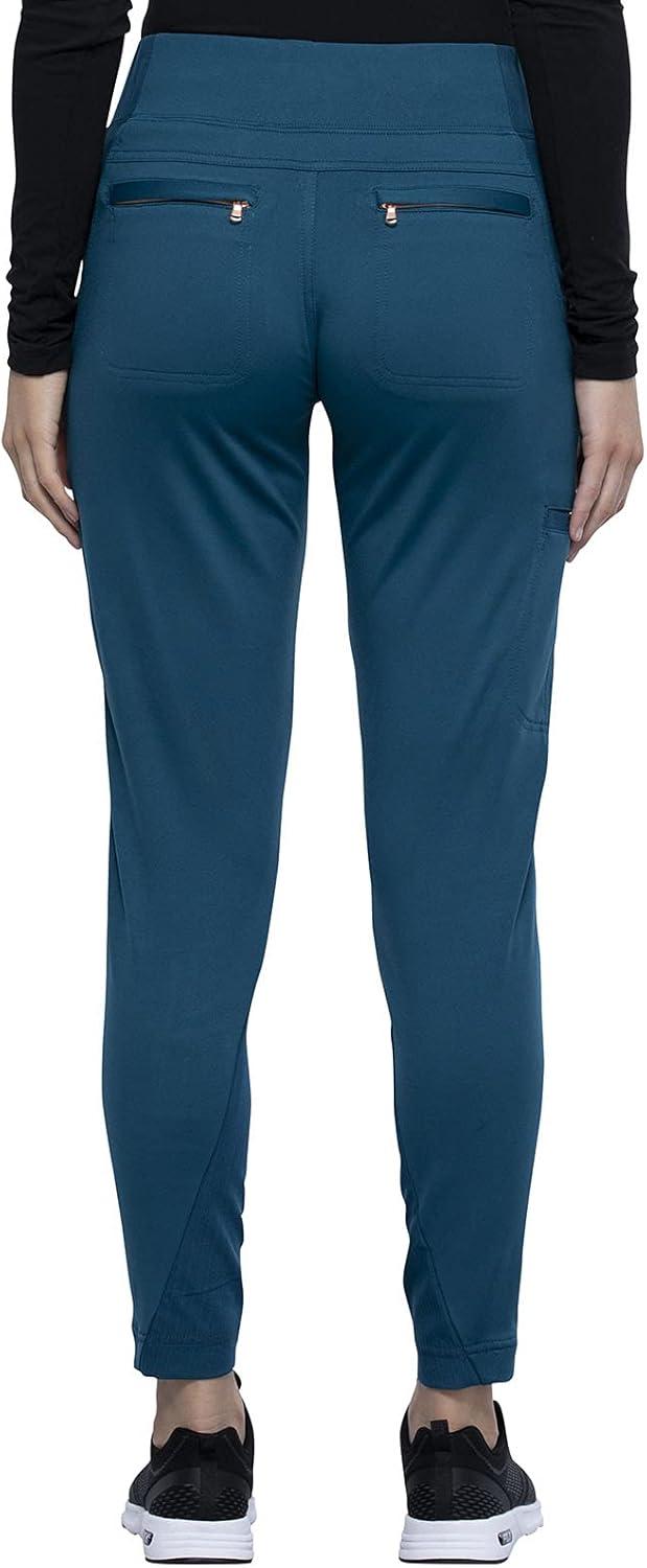 imageCherokee Statement Women Scrubs Pant Mid Rise Tapered Leg Pullon CK175Caribbean Blue