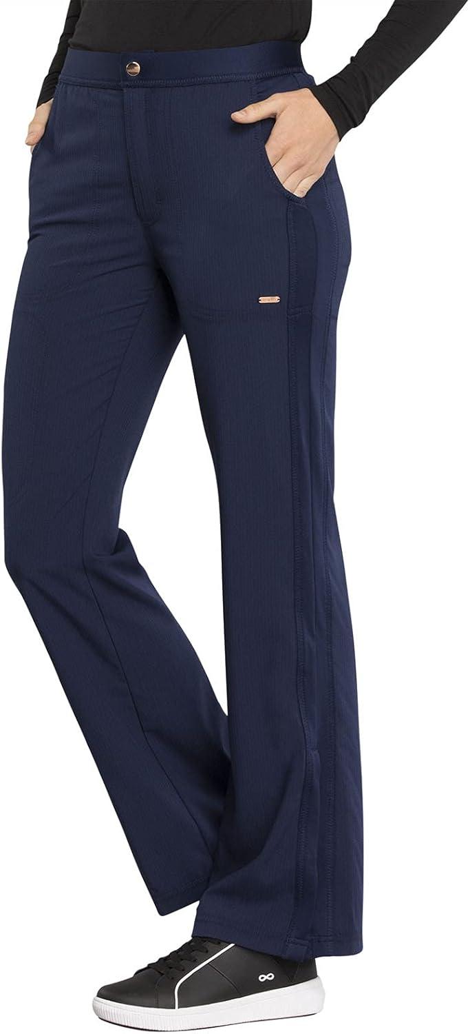 imageCherokee Statement Women Scrubs Pant Natural Rise Flare Leg CK060Navy