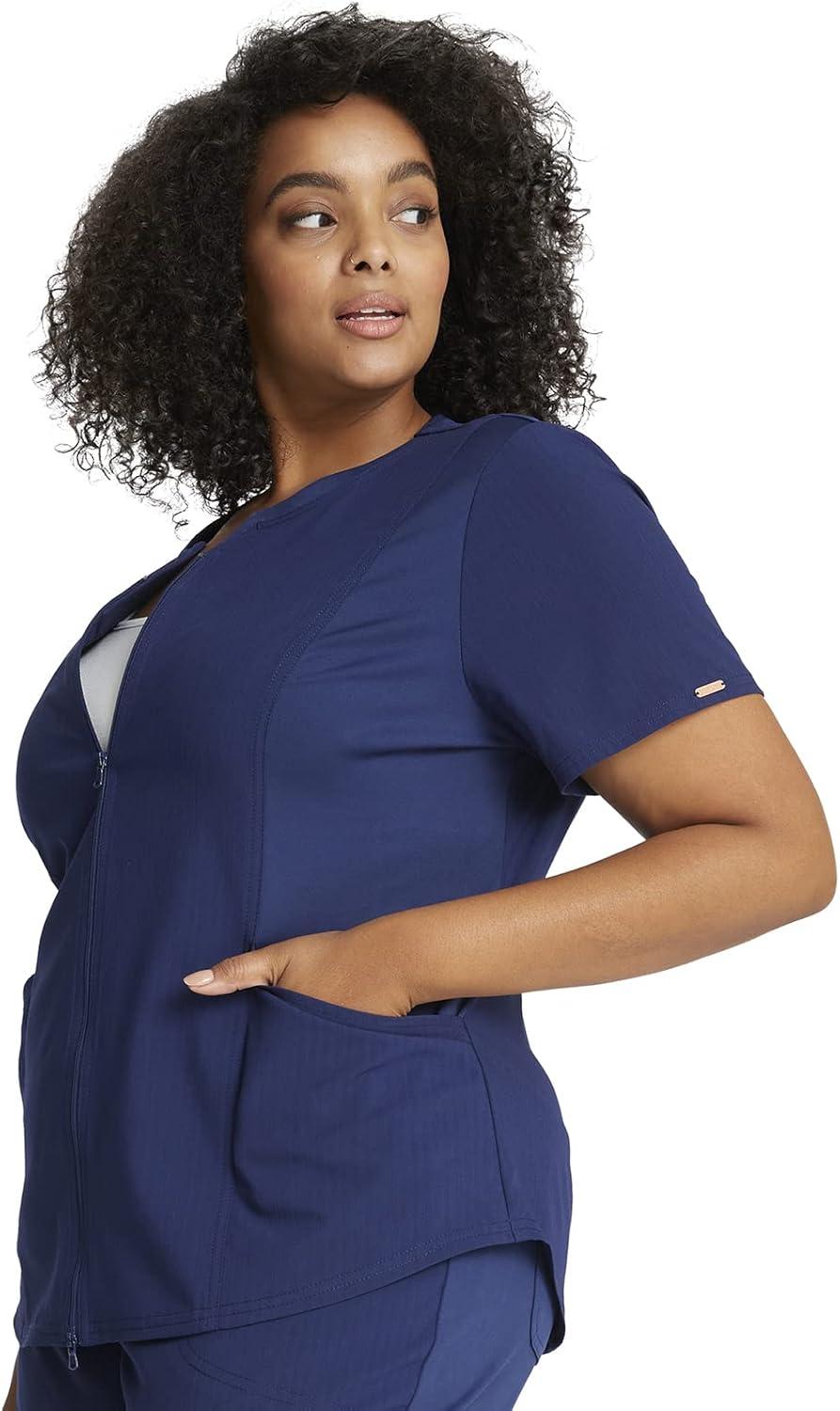 imageCherokee Statement Women Scrubs Top Zip Front CK931Navy