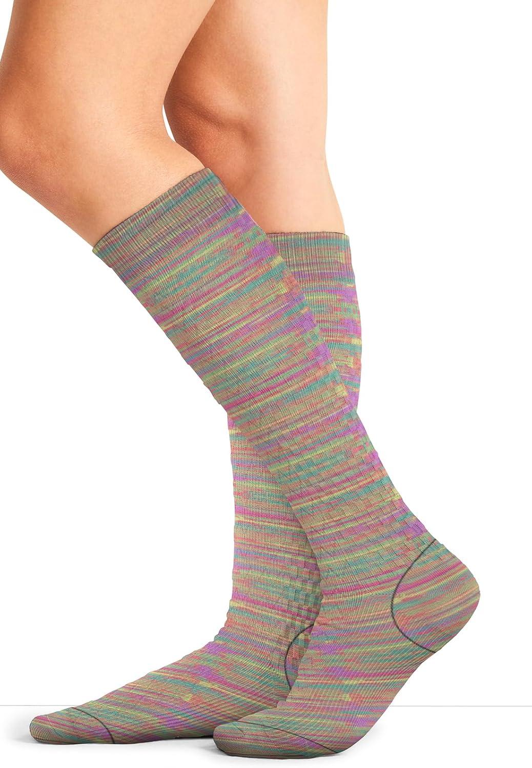 imageCherokee Unisex Knee High Compression Socks 1520 mmHg Arch Support MoistureWicking 1 Pair LXSUPPORTBright Space