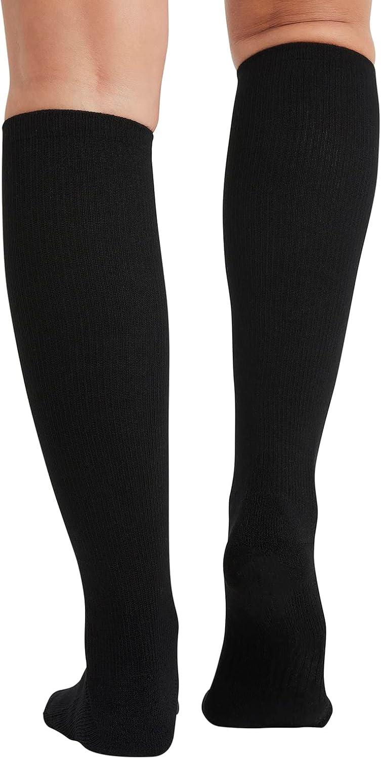 imageCherokee Unisex Knee High Compression Socks 1520 mmHg Arch Support MoistureWicking 1 Pair LXSUPPORTOnyx