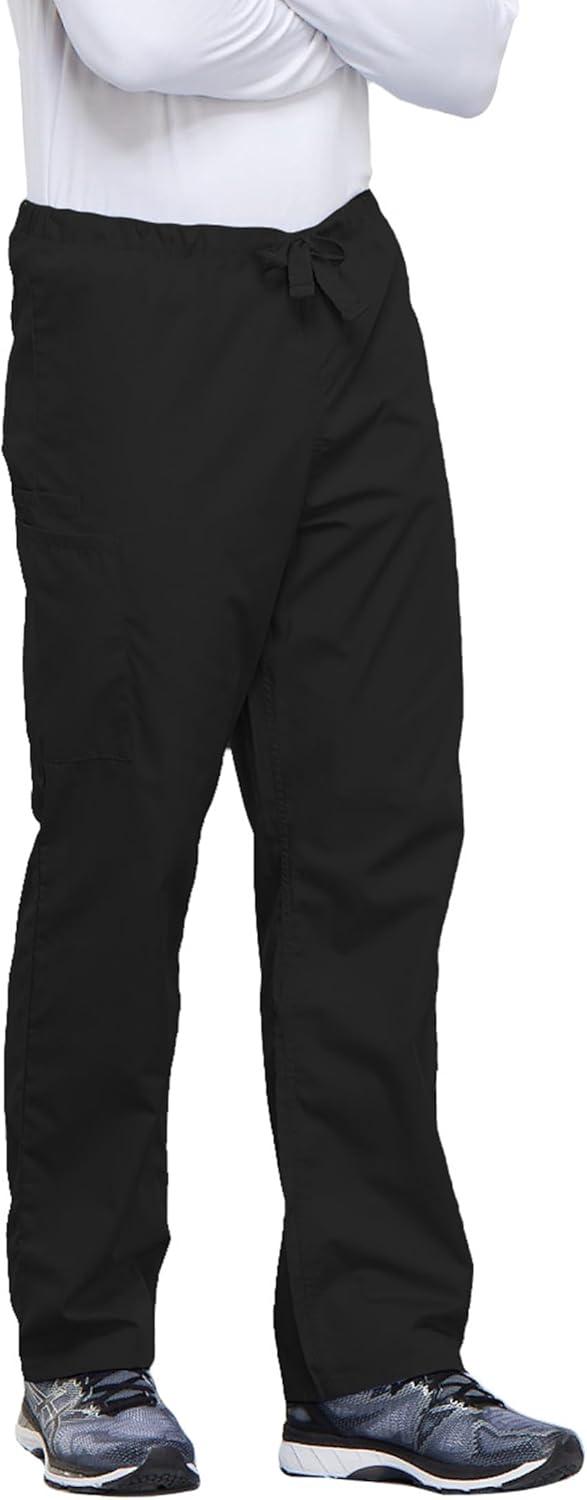 imageCherokee Unisex Scrub Set for Men amp Women VNeck Top amp Drawstring Cargo Pant Easy Care amp Fade Resistant CK00044CBlack