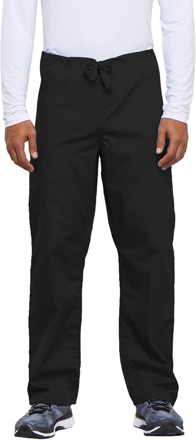 imageCherokee Unisex Scrub Set for Men amp Women VNeck Top amp Drawstring Cargo Pant Easy Care amp Fade Resistant CK00044CBlack