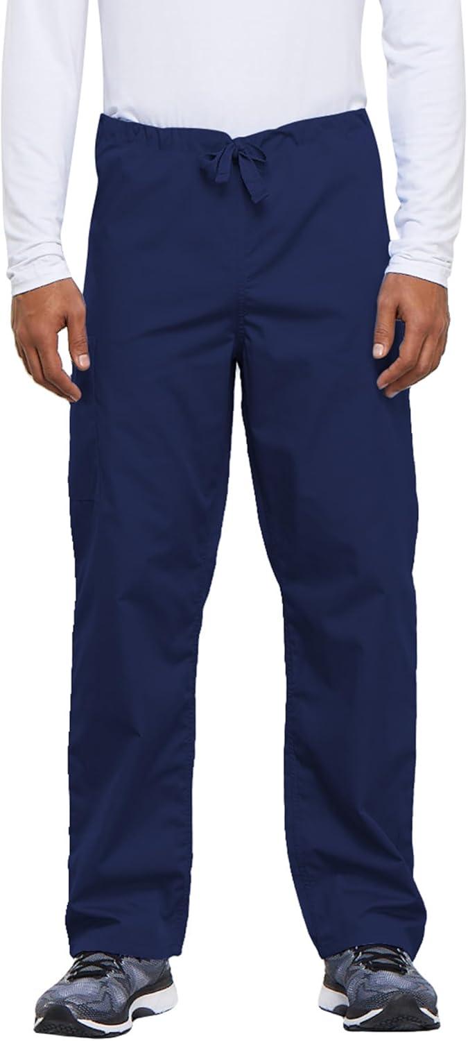imageCherokee Unisex Scrub Set for Men amp Women VNeck Top amp Drawstring Cargo Pant Easy Care amp Fade Resistant CK00044CNavy