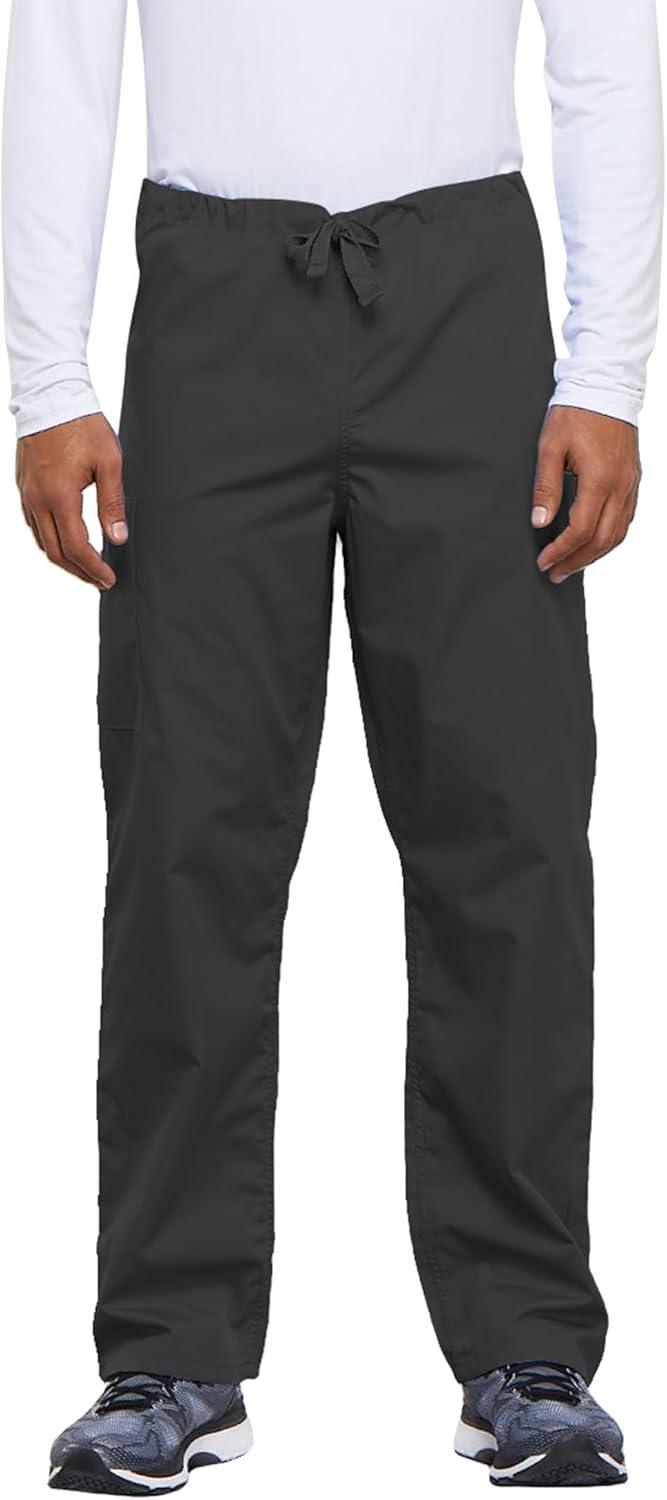 imageCherokee Unisex Scrub Set for Men amp Women VNeck Top amp Drawstring Cargo Pant Easy Care amp Fade Resistant CK00044CPewter