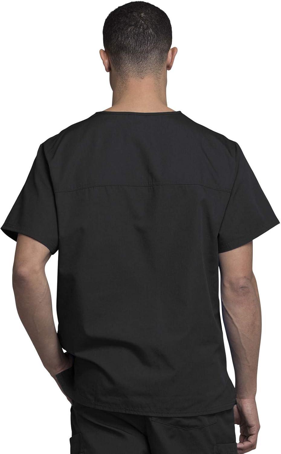 imageCherokee VNeck Mens Scrub Top with Chest Pocket Durable Fade Resistant and Easy CareBlack