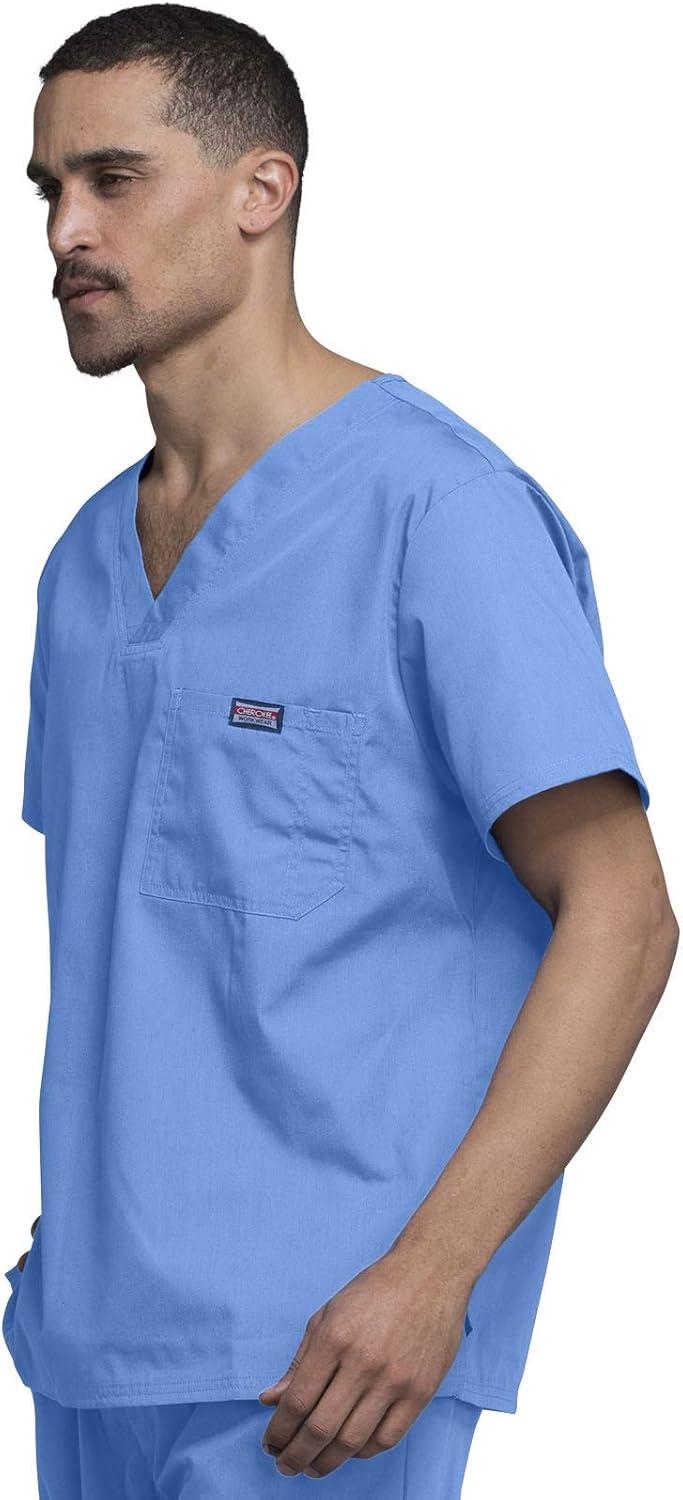 imageCherokee VNeck Mens Scrub Top with Chest Pocket Durable Fade Resistant and Easy CareCeil