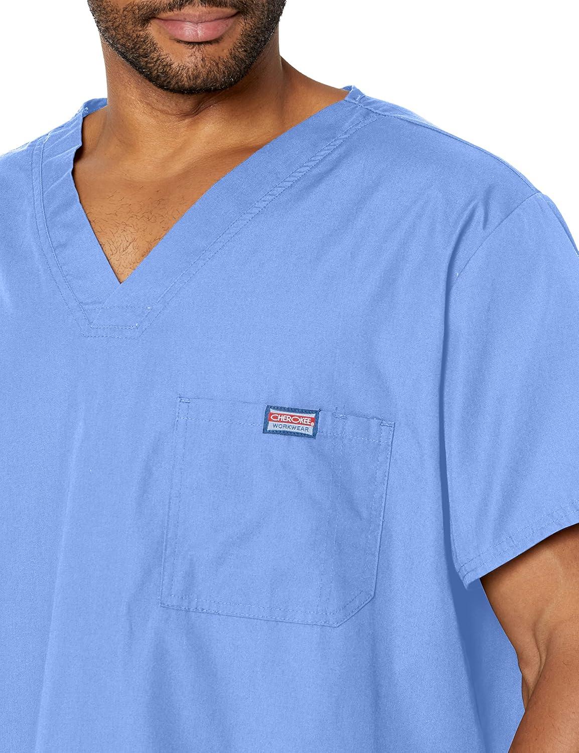 imageCherokee VNeck Mens Scrub Top with Chest Pocket Durable Fade Resistant and Easy CareCeil