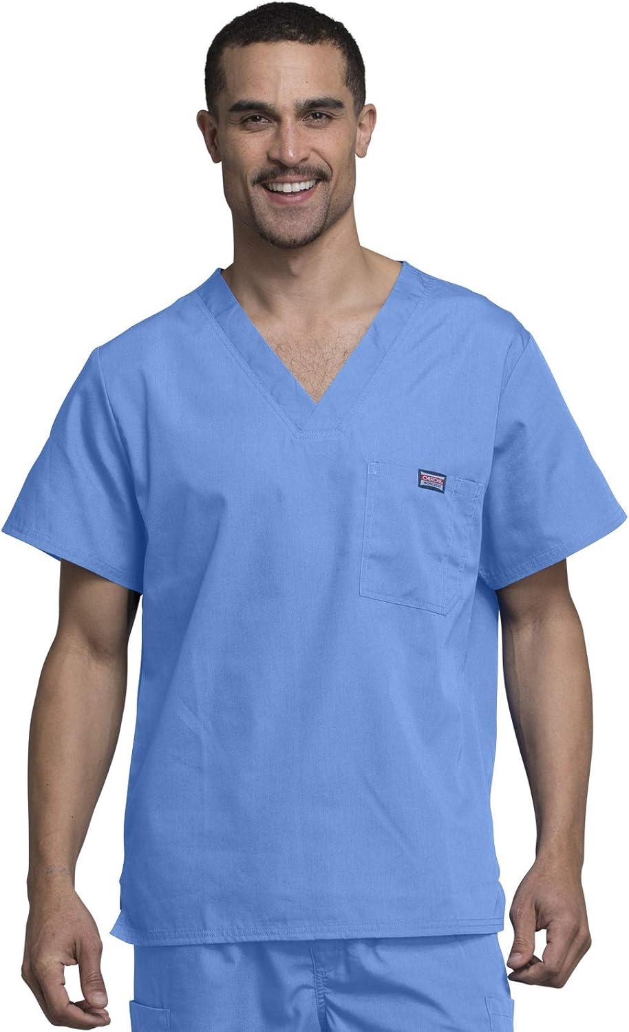 imageCherokee VNeck Mens Scrub Top with Chest Pocket Durable Fade Resistant and Easy CareCeil