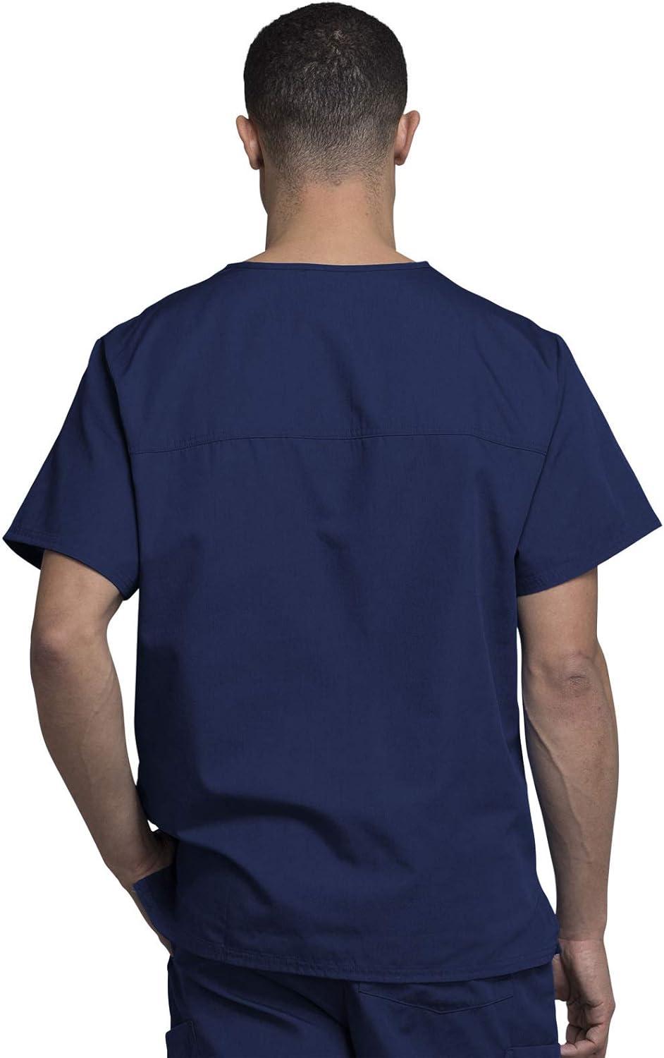imageCherokee VNeck Mens Scrub Top with Chest Pocket Durable Fade Resistant and Easy CareNavy