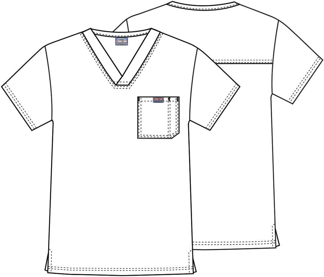imageCherokee VNeck Mens Scrub Top with Chest Pocket Durable Fade Resistant and Easy CareRoyal
