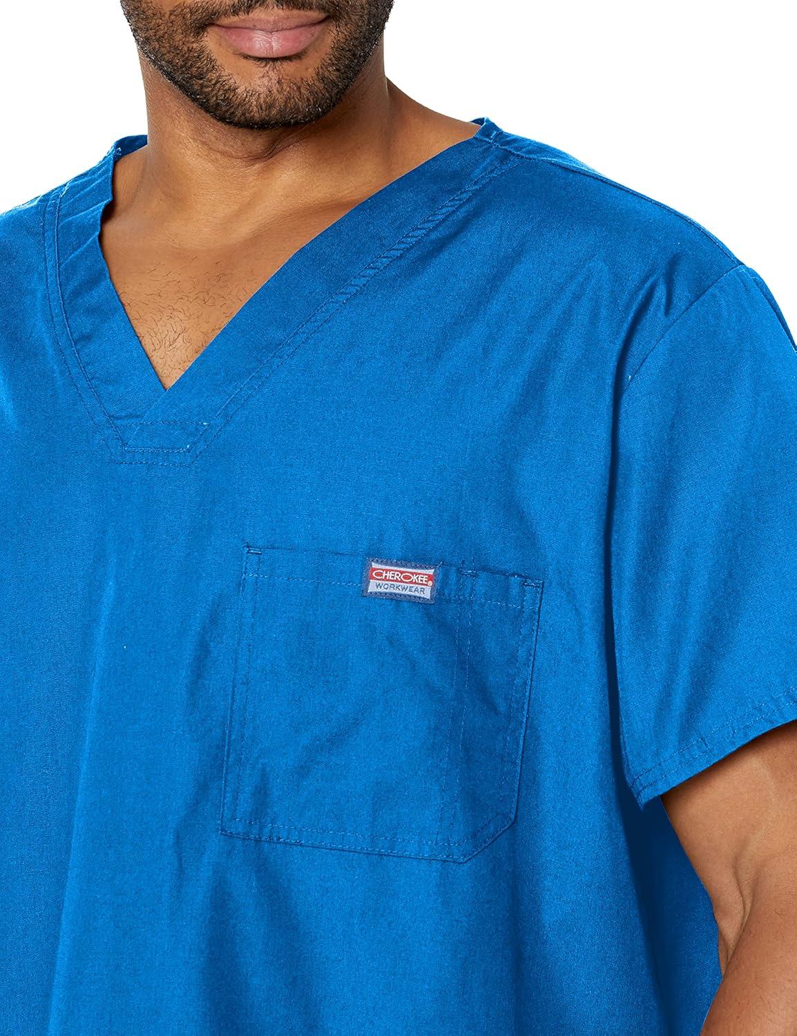 imageCherokee VNeck Mens Scrub Top with Chest Pocket Durable Fade Resistant and Easy CareRoyal