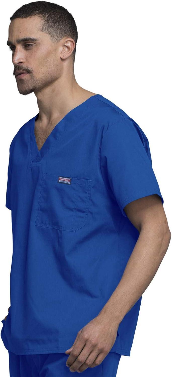 imageCherokee VNeck Mens Scrub Top with Chest Pocket Durable Fade Resistant and Easy CareRoyal