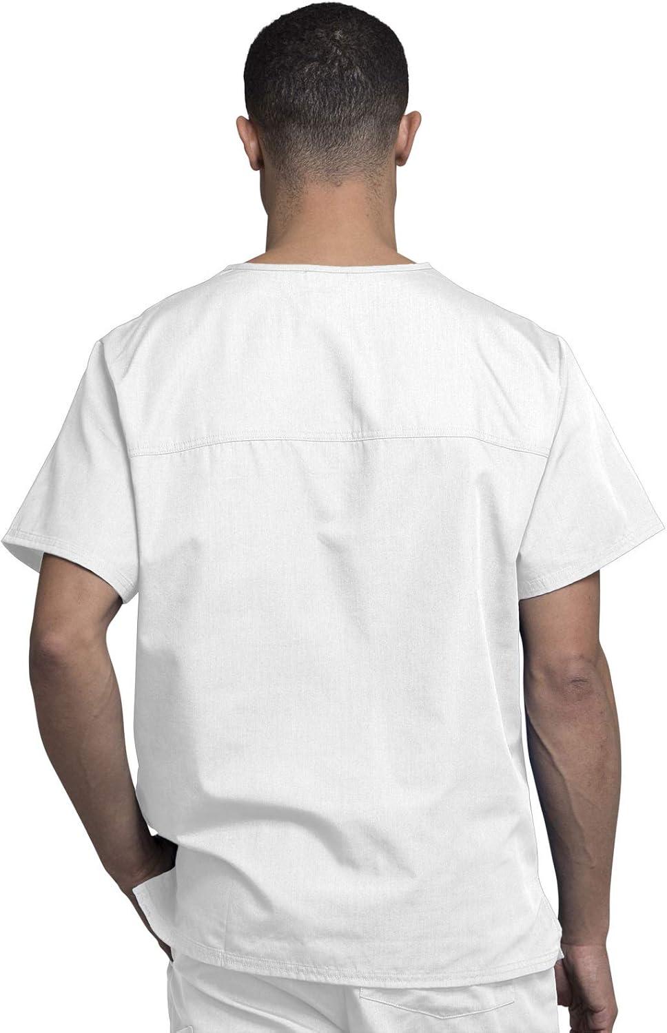 imageCherokee VNeck Mens Scrub Top with Chest Pocket Durable Fade Resistant and Easy CareWhite