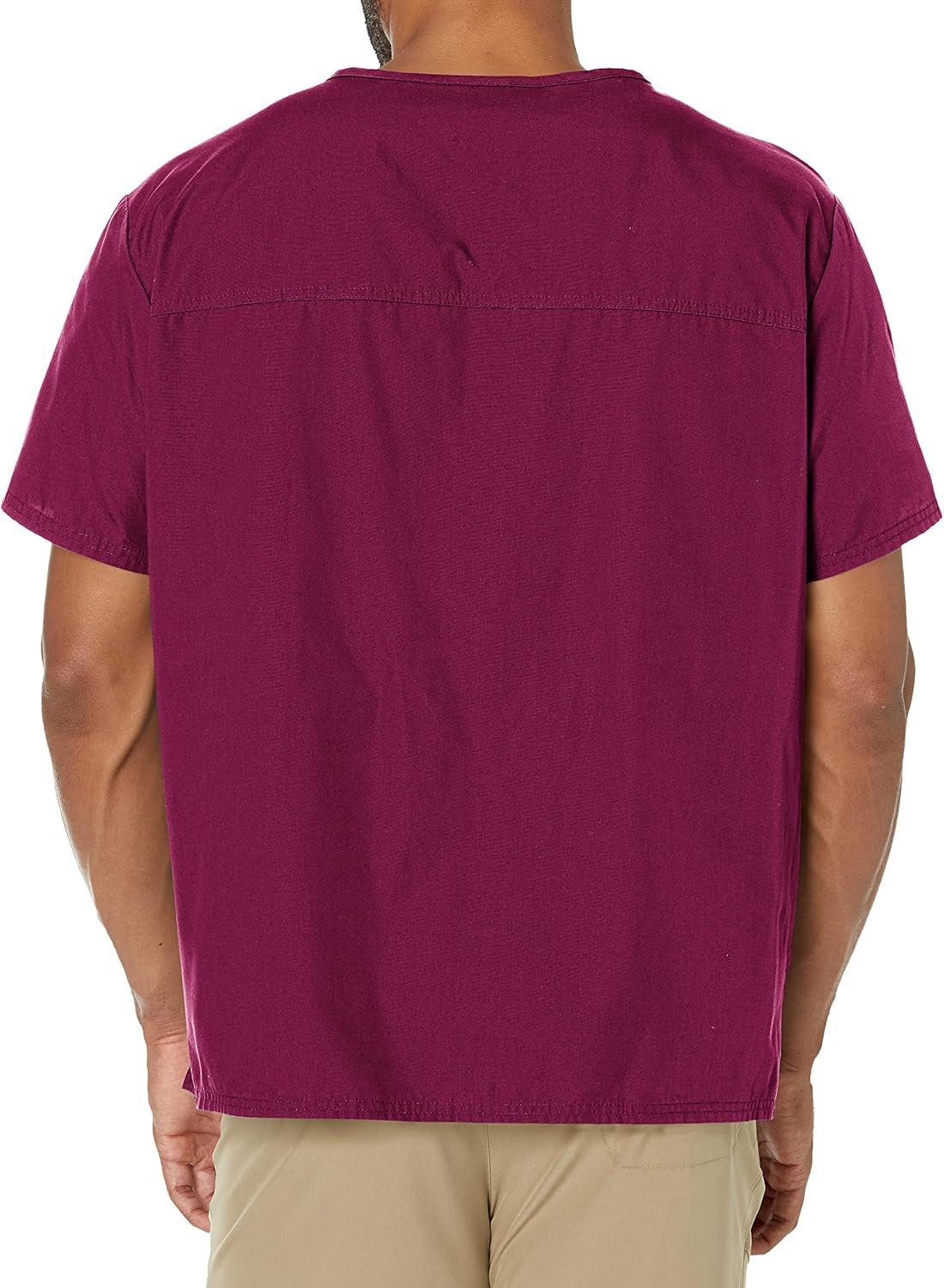 imageCherokee VNeck Mens Scrub Top with Chest Pocket Durable Fade Resistant and Easy CareWine