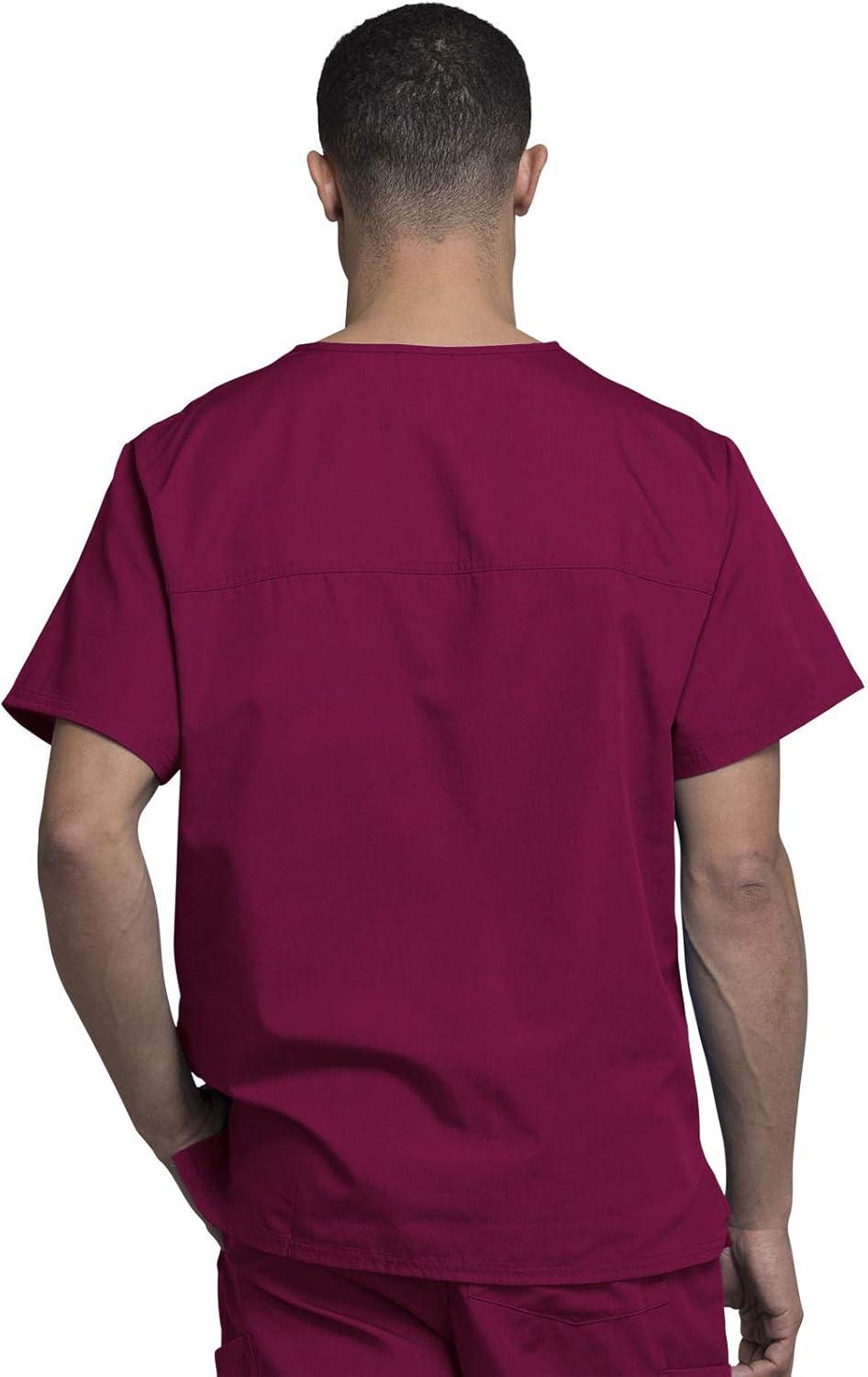 imageCherokee VNeck Mens Scrub Top with Chest Pocket Durable Fade Resistant and Easy CareWine