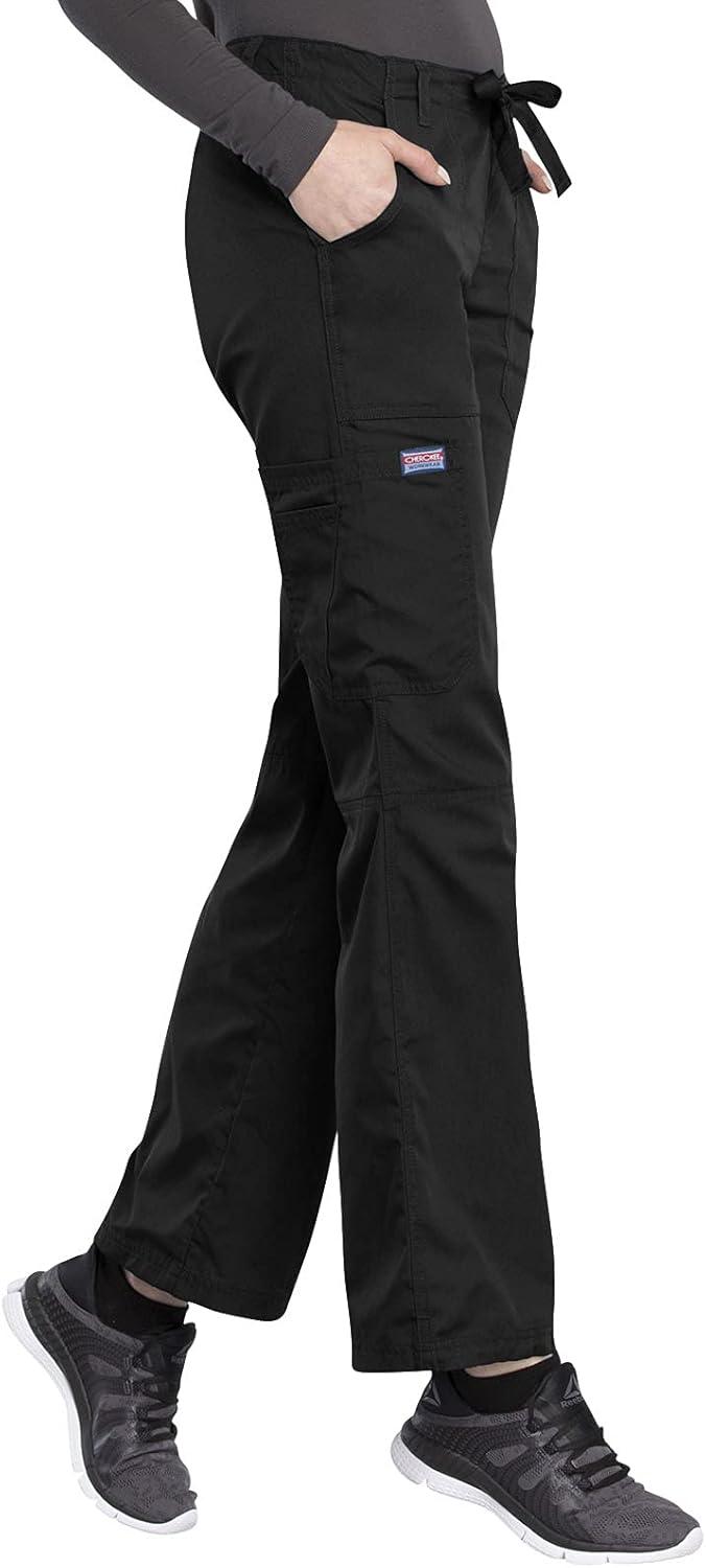 imageCherokee Women Scrubs Pant Workwear Originals Drawstring Cargo 4020Black