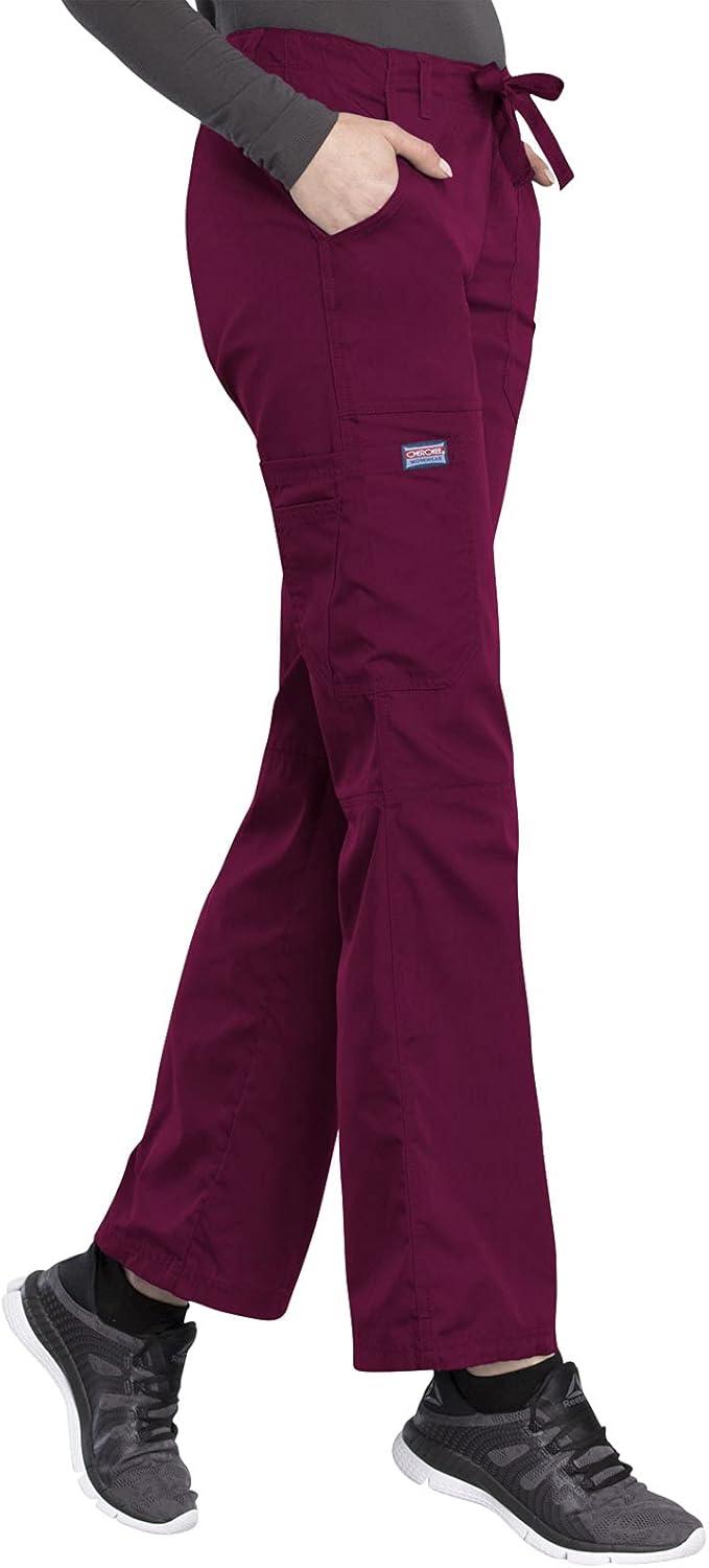 imageCherokee Women Scrubs Pant Workwear Originals Drawstring Cargo 4020Wine