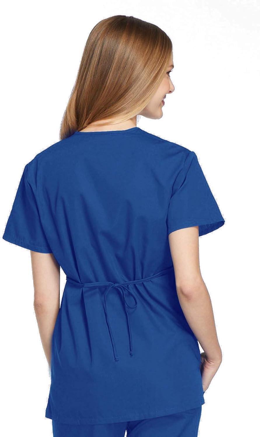 imageCherokee Women Scrubs Top Workwear Originals Mock Wrap Tunic 4801Royal