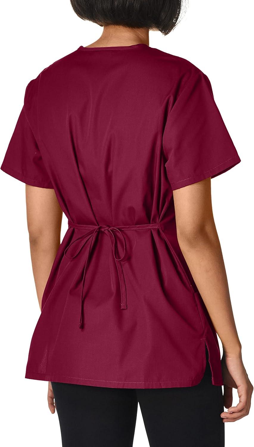 imageCherokee Women Scrubs Top Workwear Originals Mock Wrap Tunic 4801Wine
