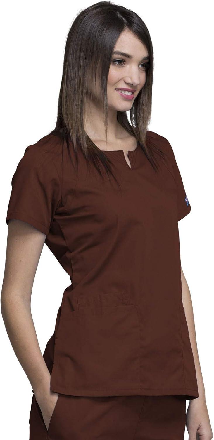 imageCherokee Women Scrubs Top Workwear Originals Round Neck 4824Chocolate