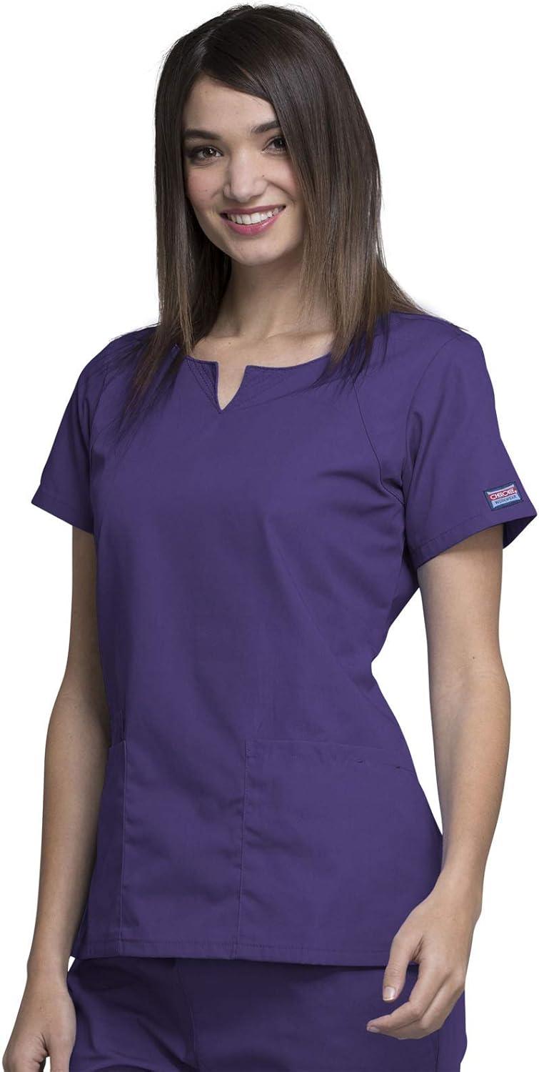 imageCherokee Women Scrubs Top Workwear Originals Round Neck 4824Grape