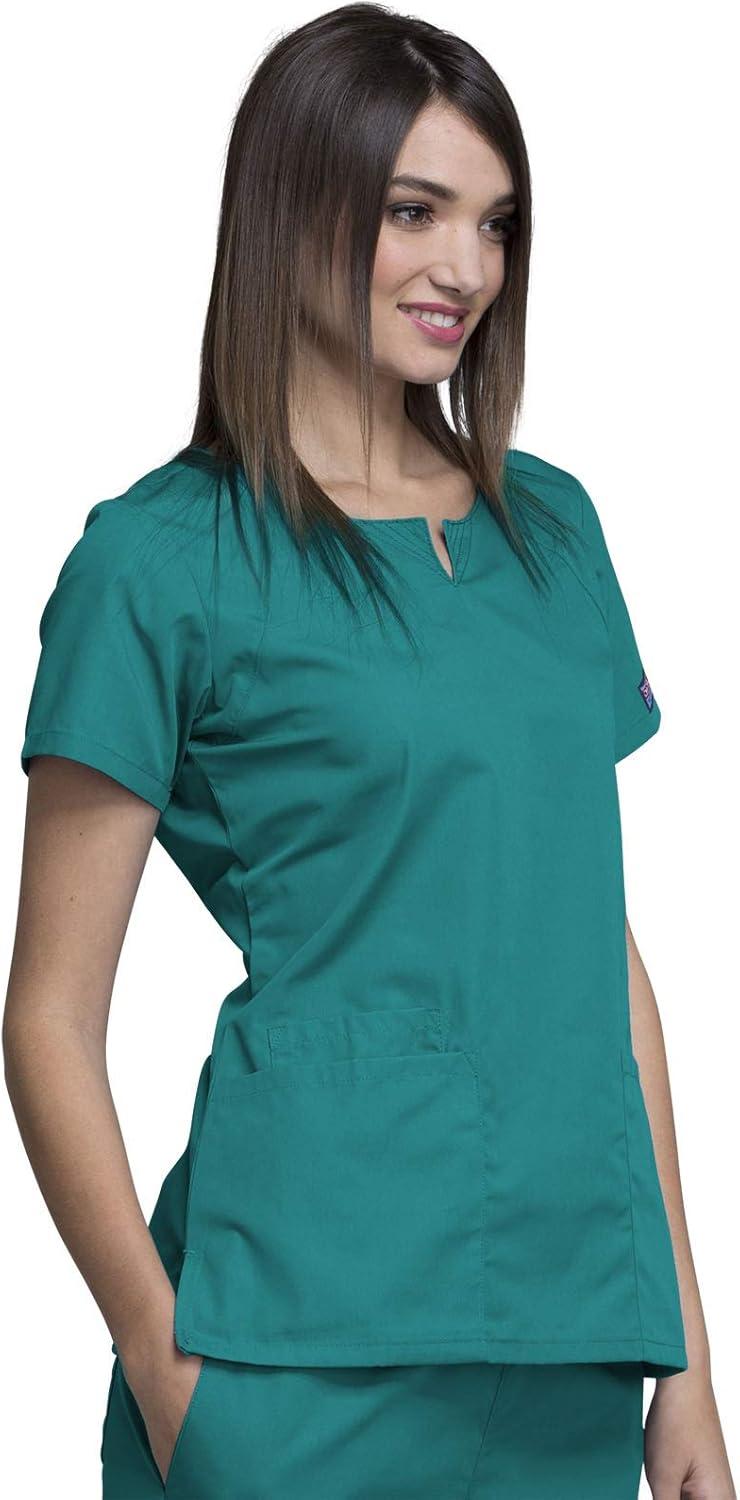 imageCherokee Women Scrubs Top Workwear Originals Round Neck 4824Teal Blue