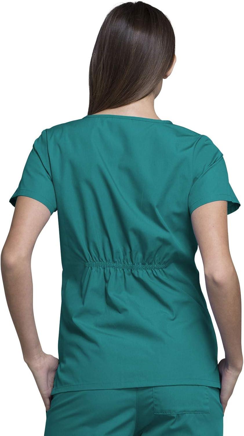 imageCherokee Women Scrubs Top Workwear Originals Round Neck 4824Teal Blue